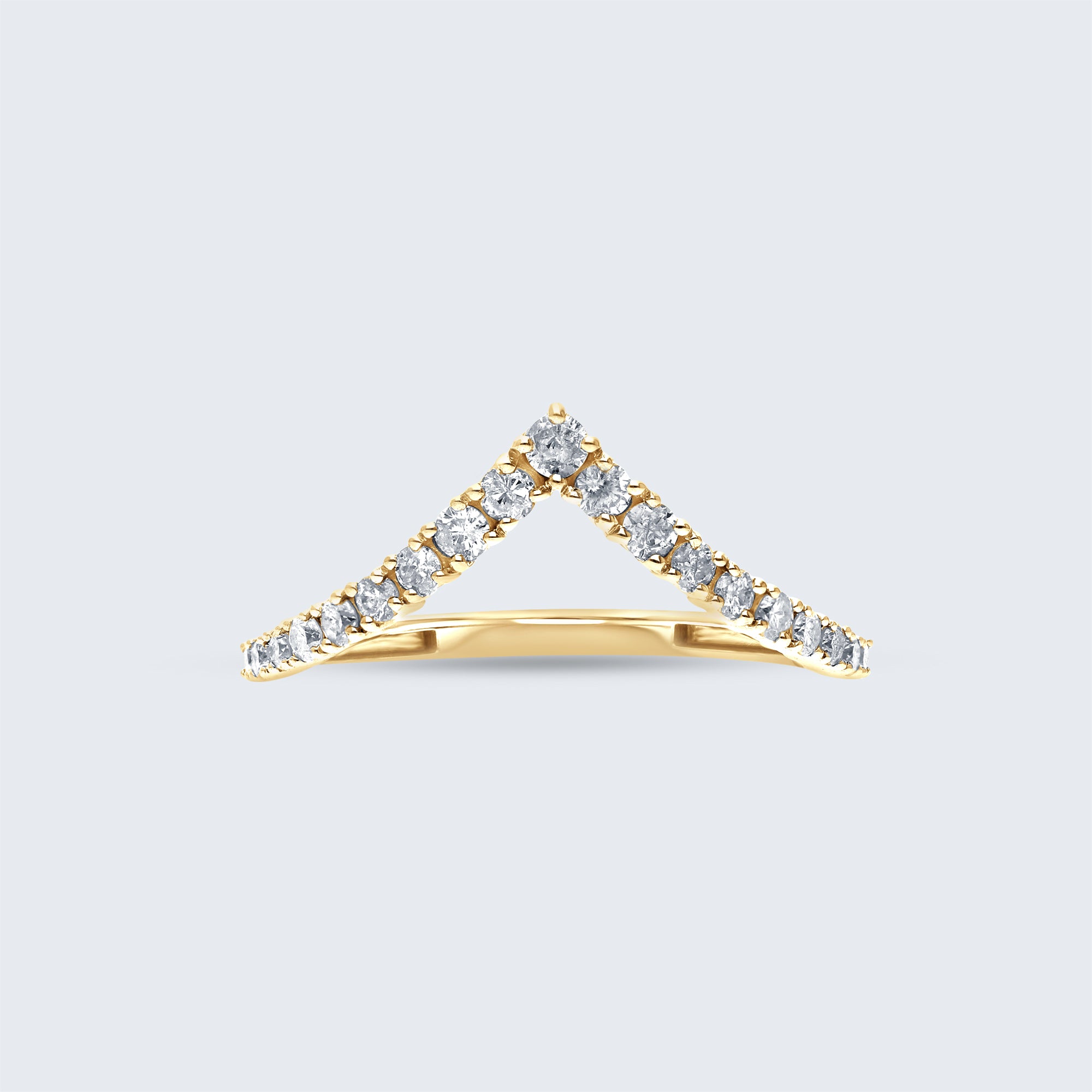 シェブロン・ダイヤモンド・リング - K18ゴールド、0.32ct