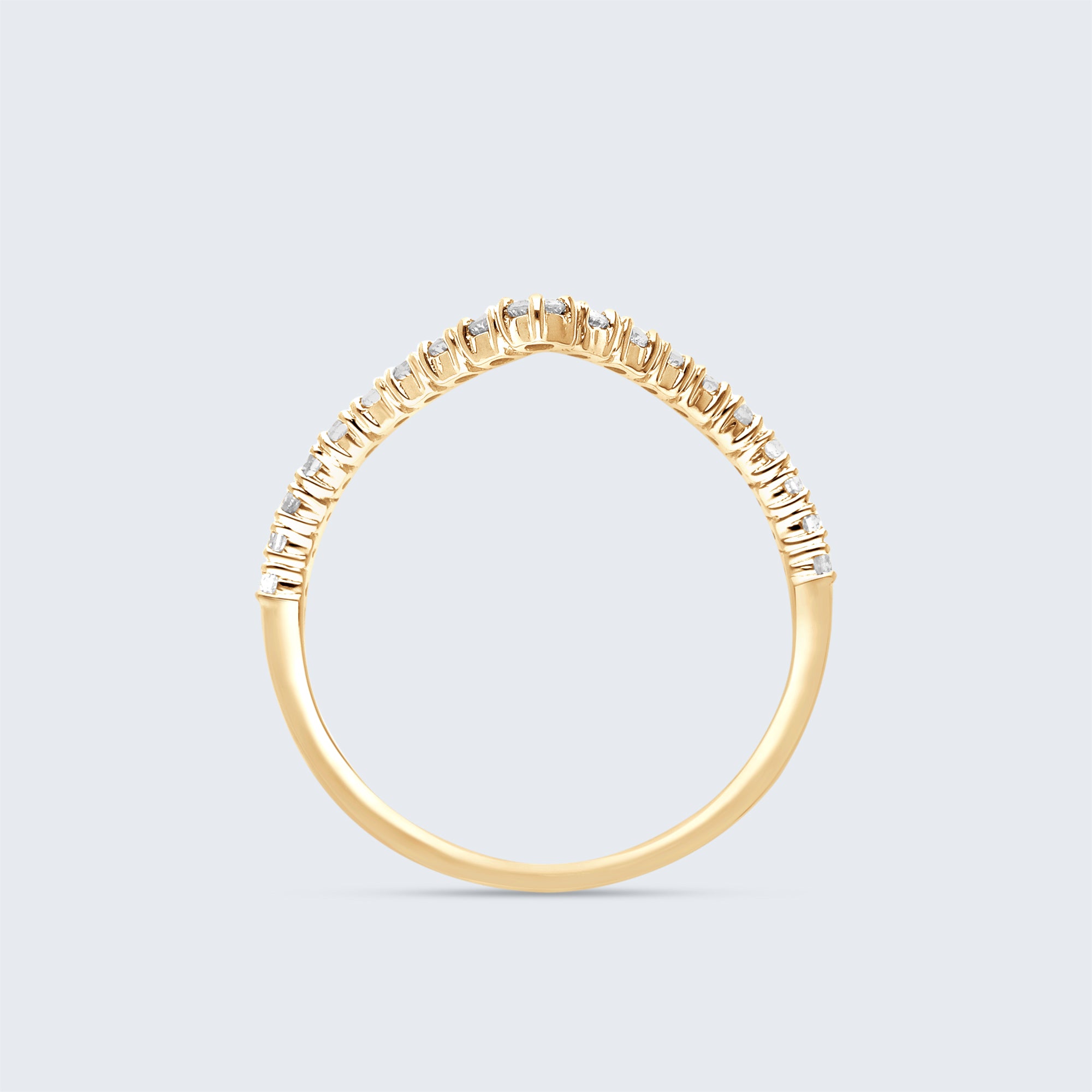 シェブロン・ダイヤモンド・リング - K18ゴールド、0.32ct