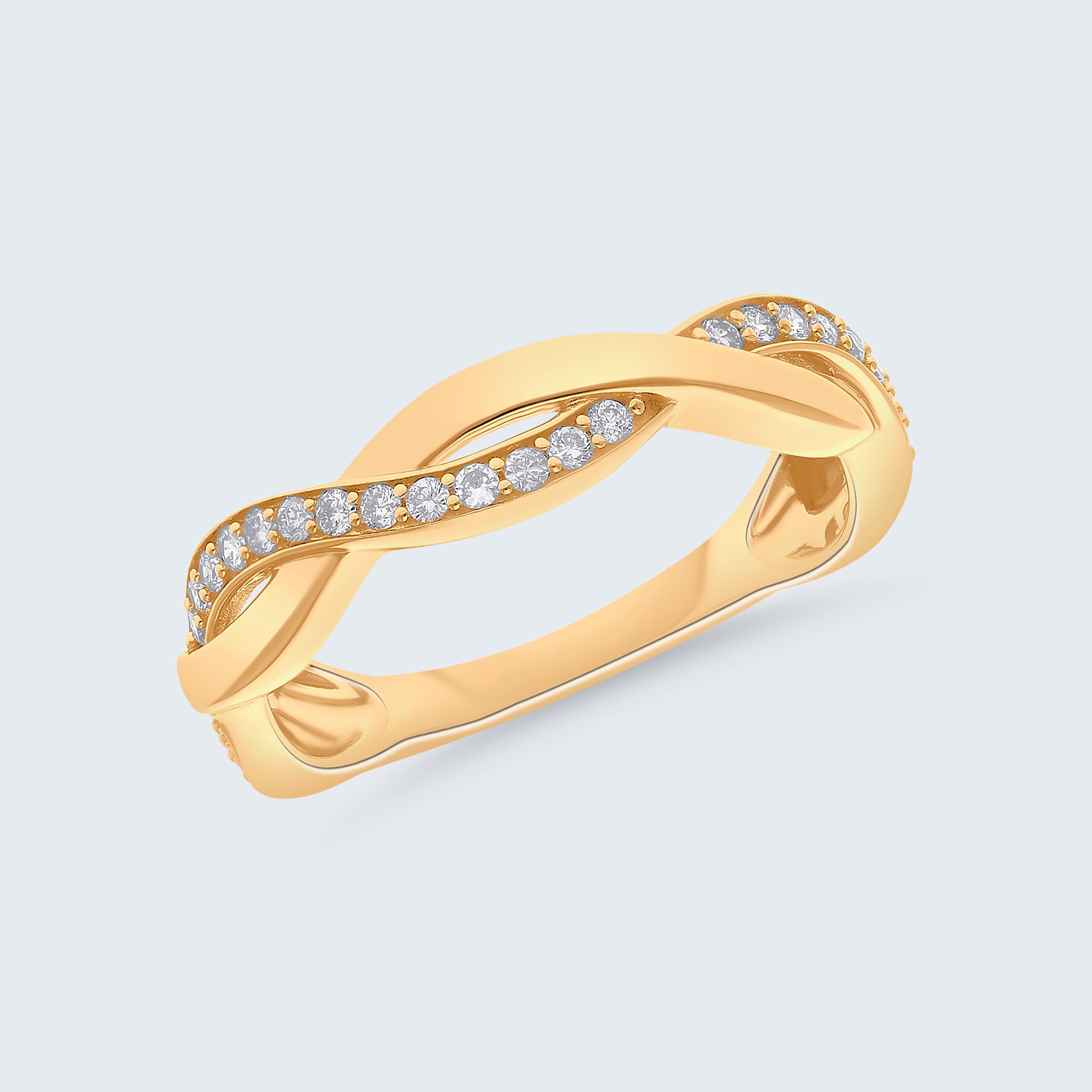 ラブノット ダイヤモンドリング - 18Kゴールド、0.20カラット