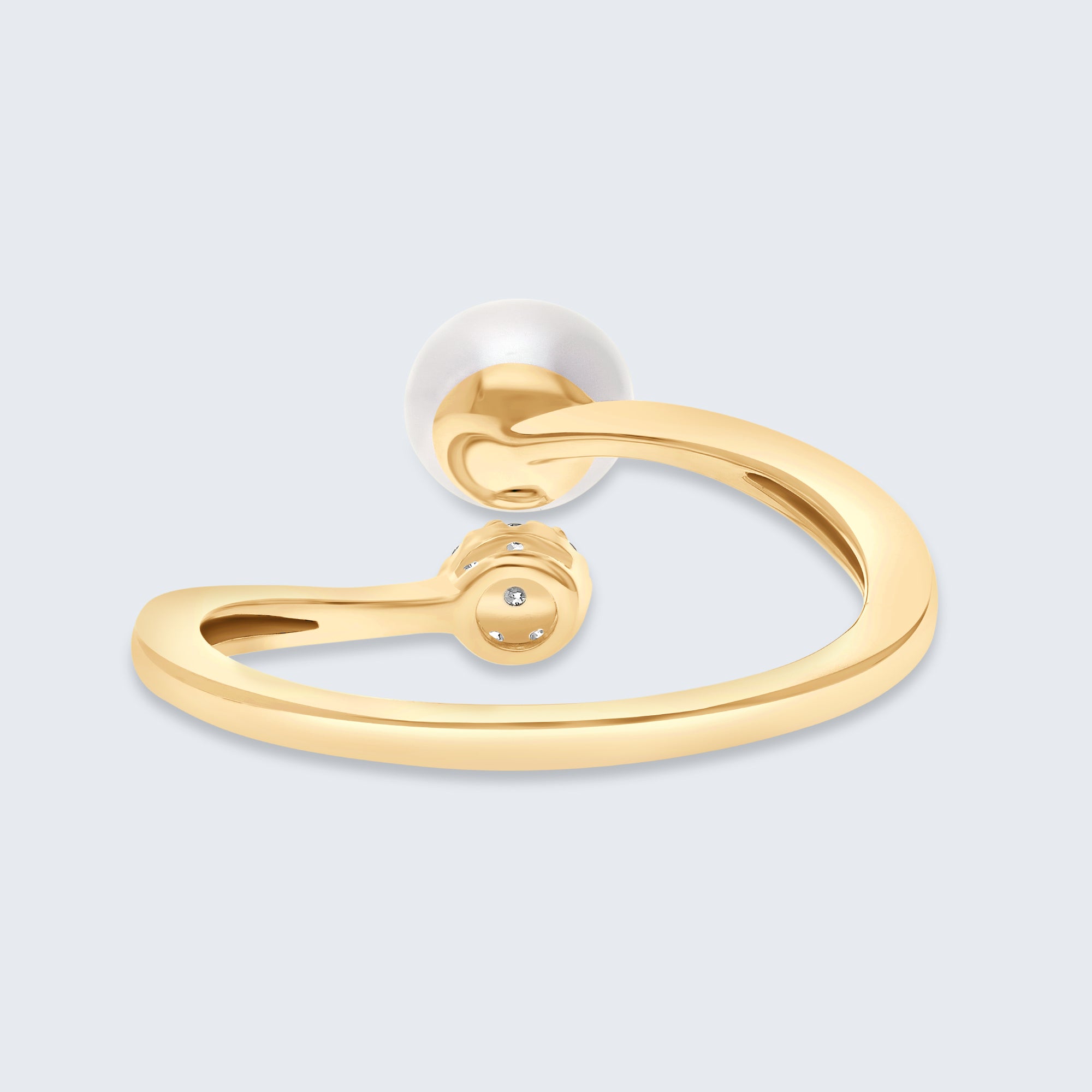 パール&ダイヤモンド ハローリング – 18Kゴールド、0.05カラット