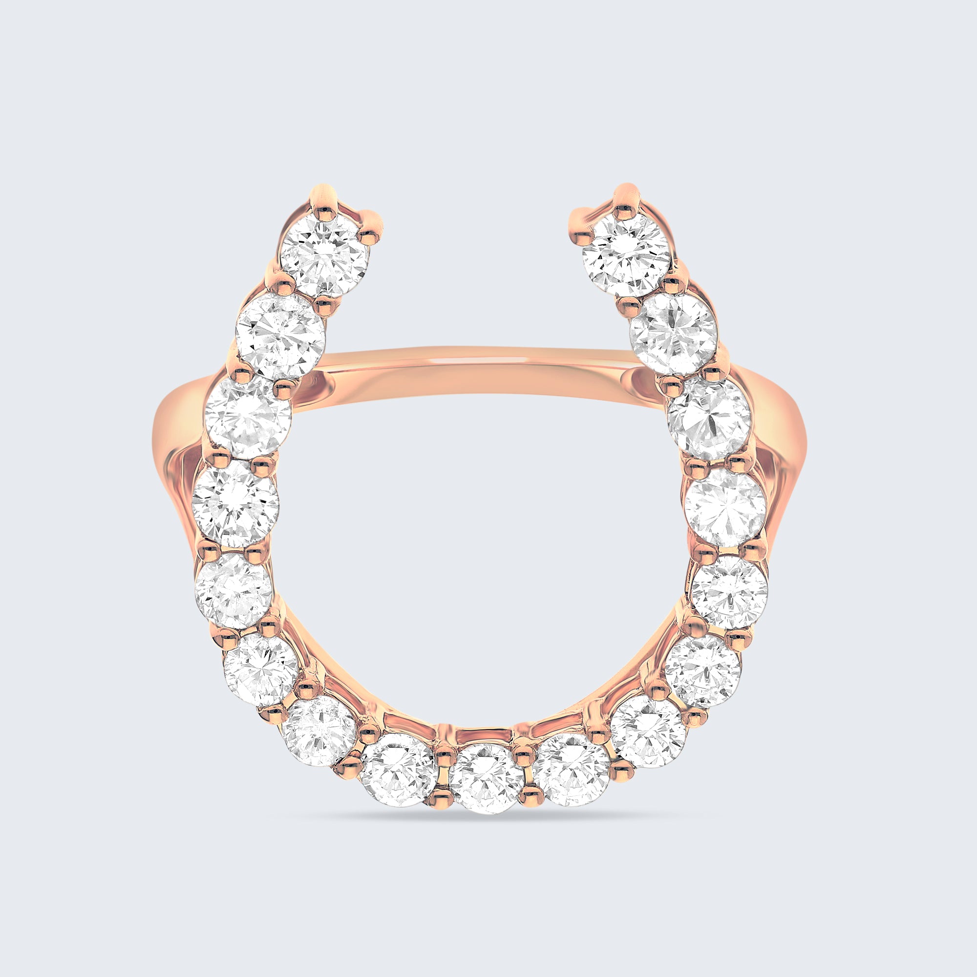 ホースシュー ダイヤモンド リング – 18Kゴールド、1.0カラット