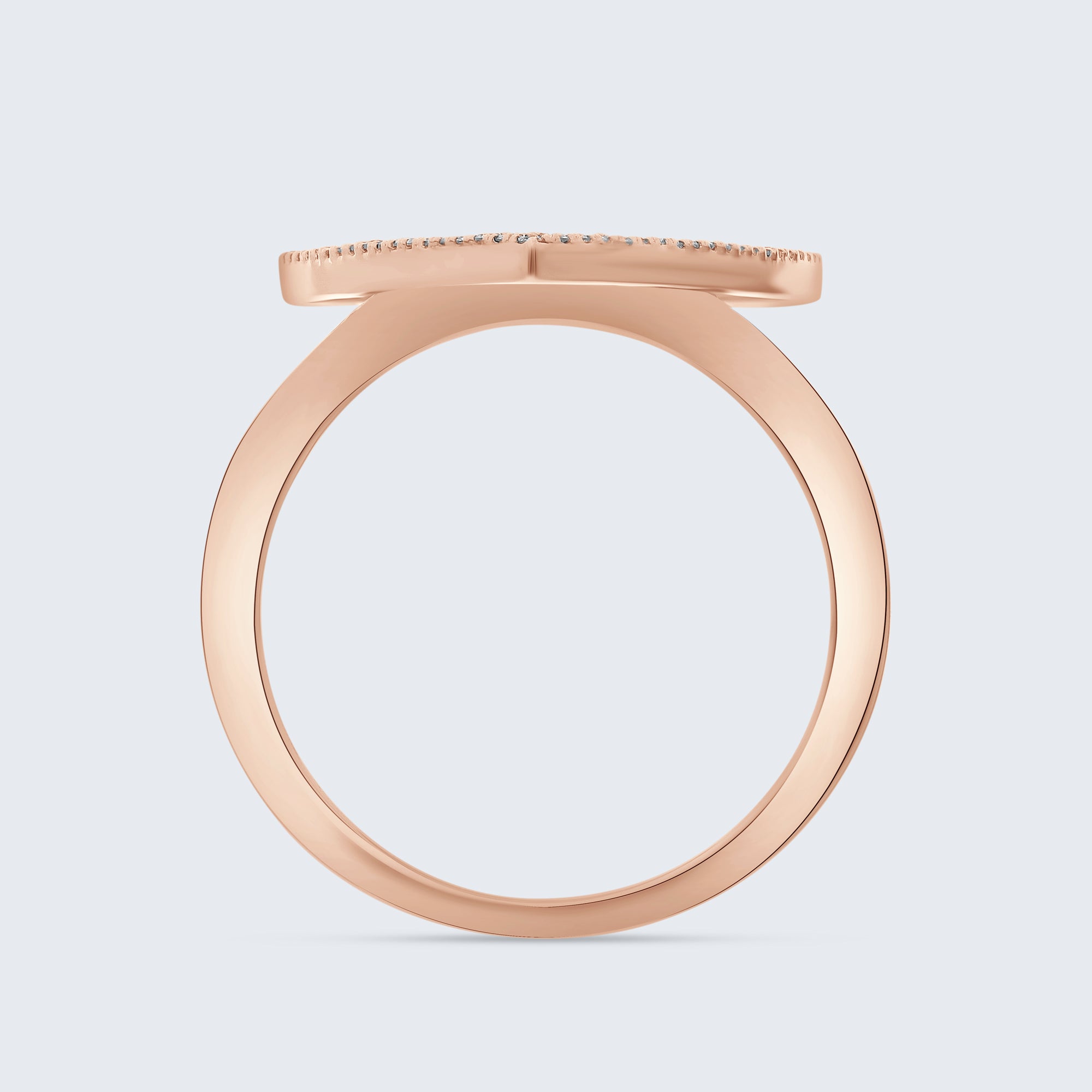 パヴェハート ダイヤモンドリング - 18Kゴールド、0.60カラット