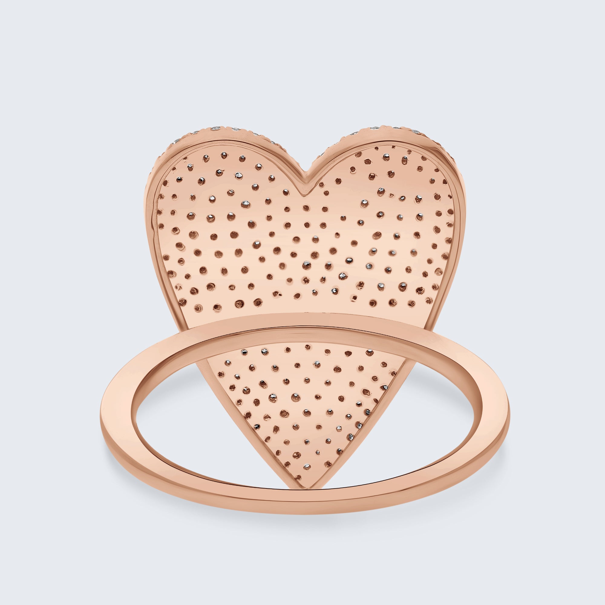 パヴェハート ダイヤモンドリング - 18Kゴールド、0.60カラット