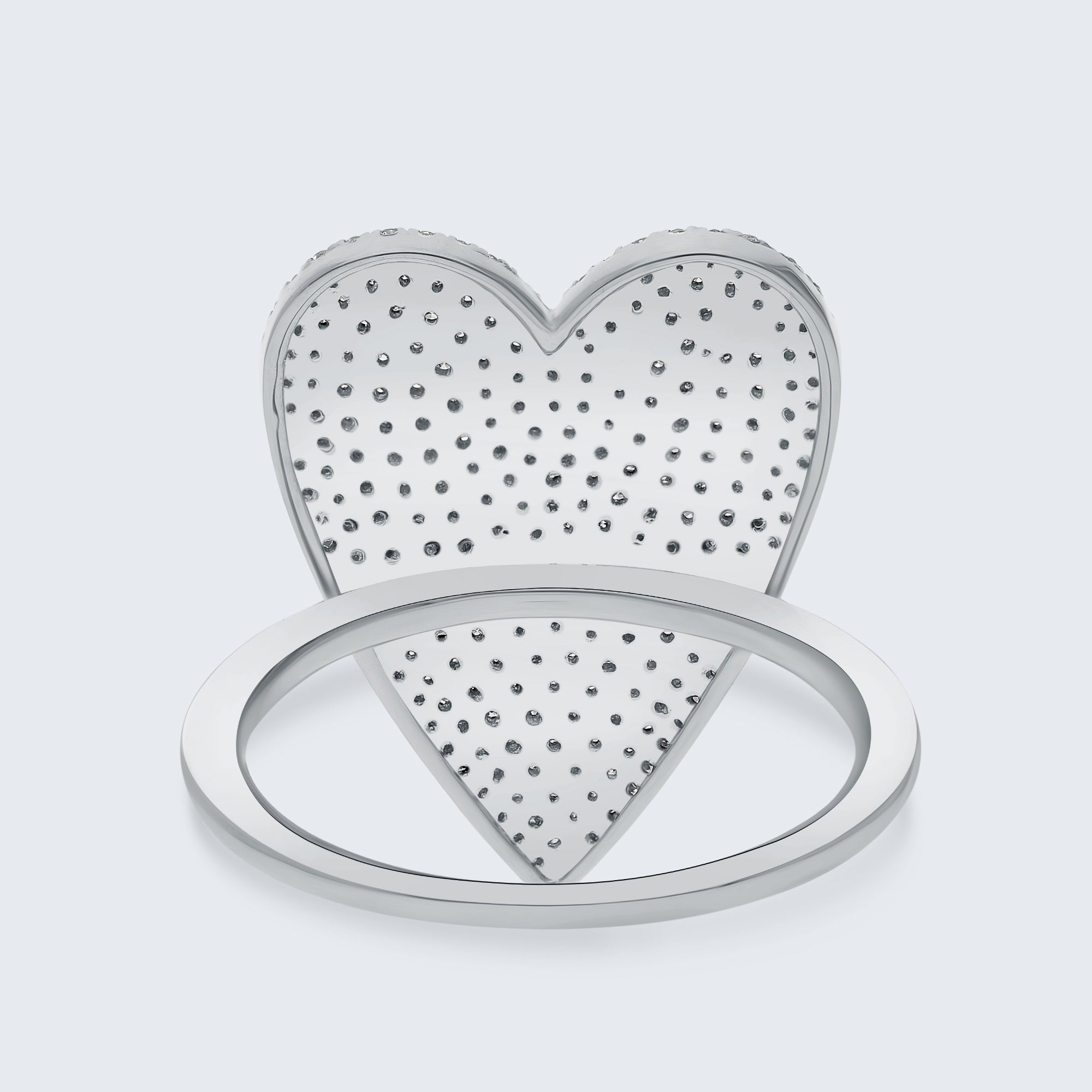 パヴェハート ダイヤモンドリング - 18Kゴールド、0.60カラット