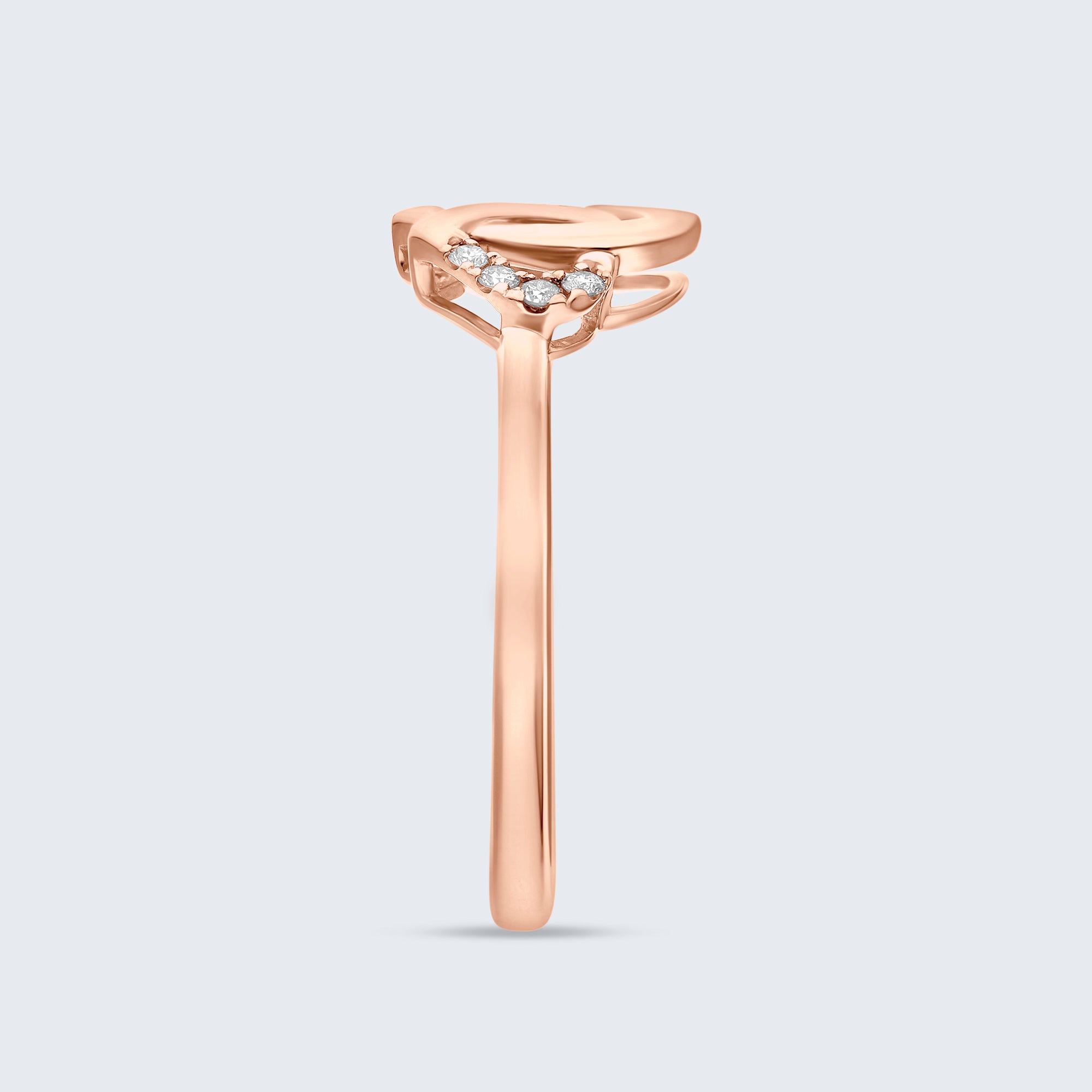 ツイン オープンハート ダイヤモンド リング – 18Kゴールド、0.07カラット