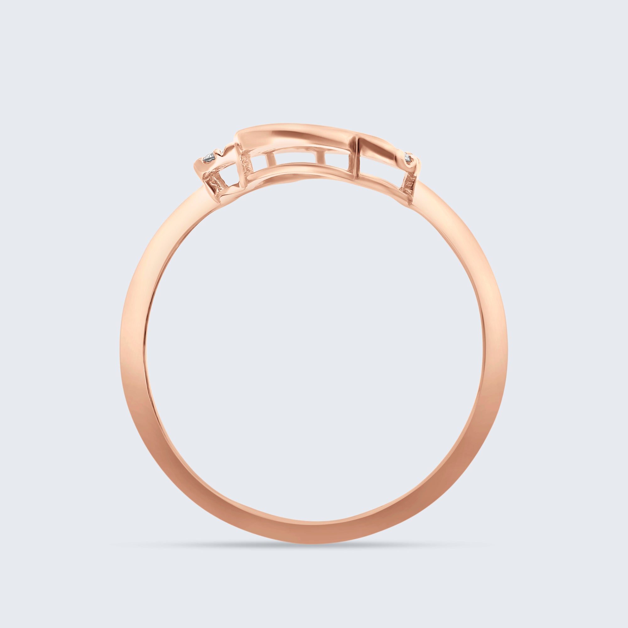 ツイン オープンハート ダイヤモンド リング – 18Kゴールド、0.07カラット