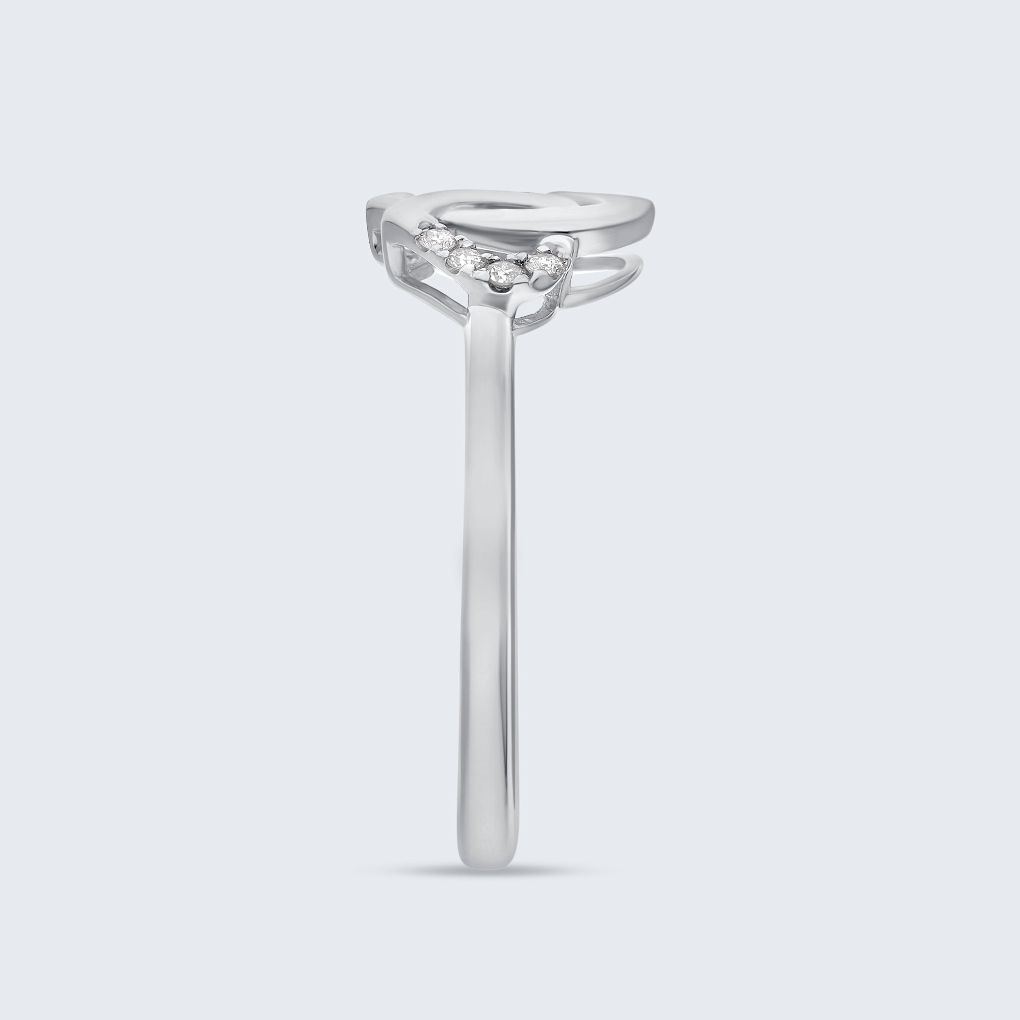 ツイン オープンハート ダイヤモンド リング – 18Kゴールド、0.07カラット