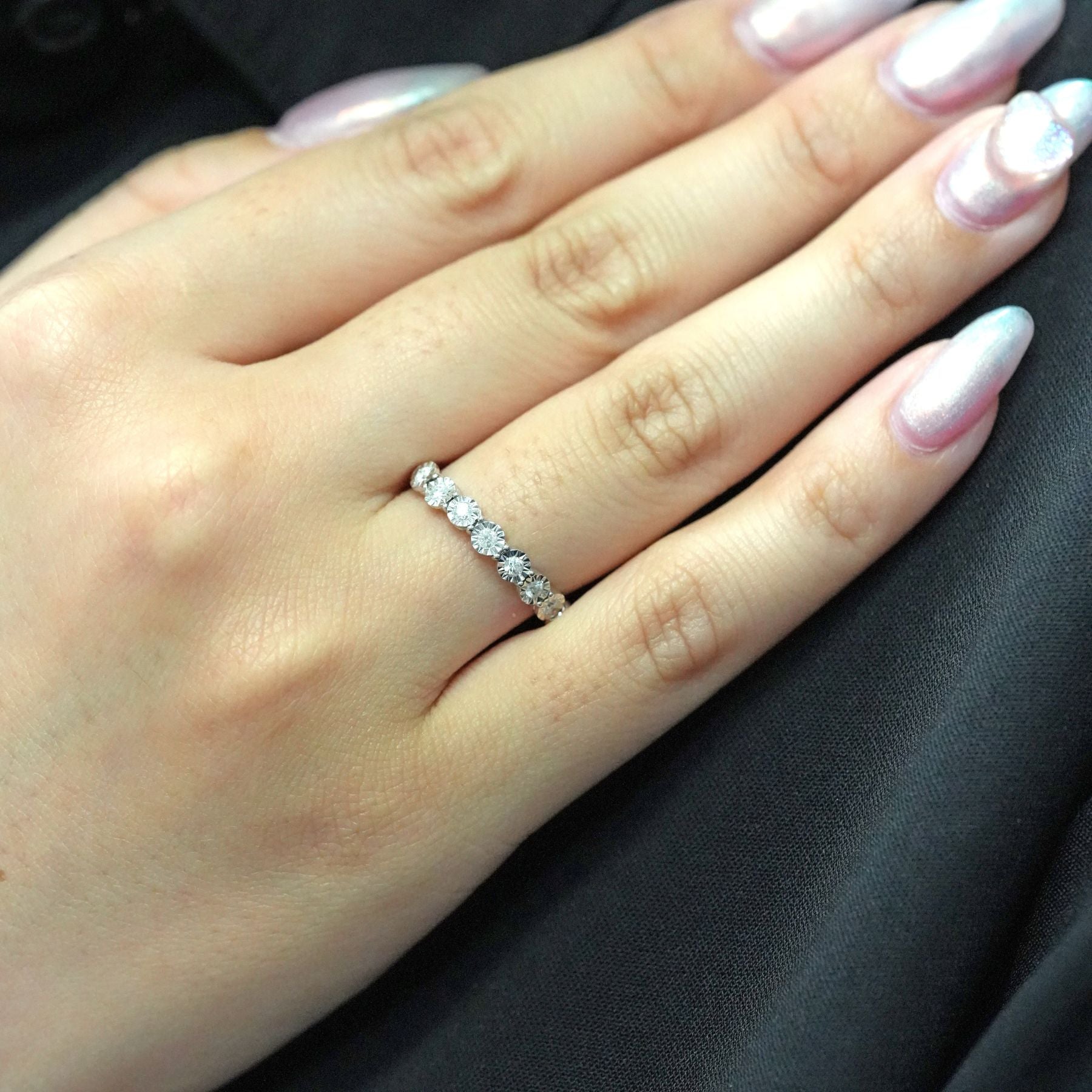 ミラクルプレート ダイヤモンドリング - K18WG、0.20カラット