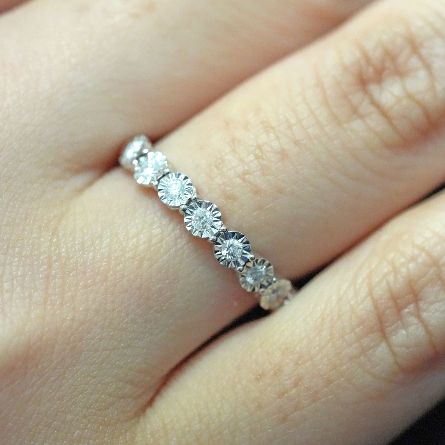 ミラクルプレート ダイヤモンドリング - K18WG、0.20カラット