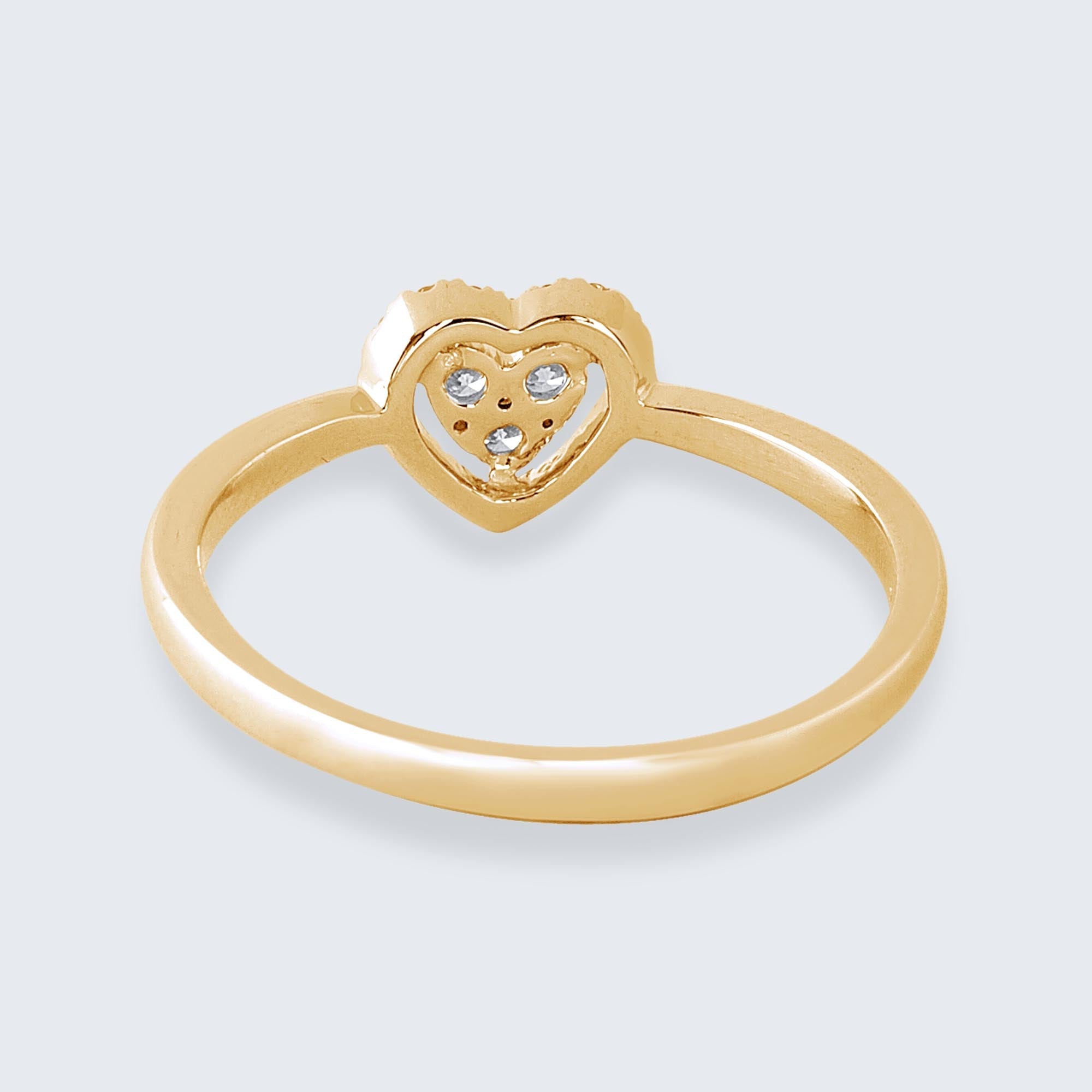 ハートダイヤモンドリング - K18YG、0.15カラット