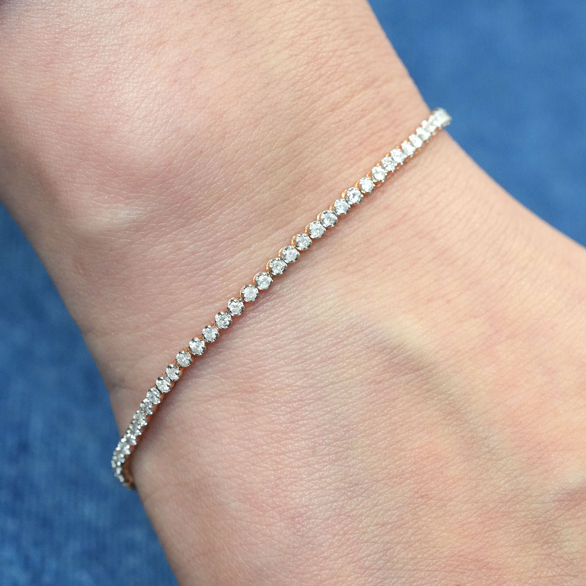 ダイヤモンド テニスブレスレット – K18PG、2.0ct