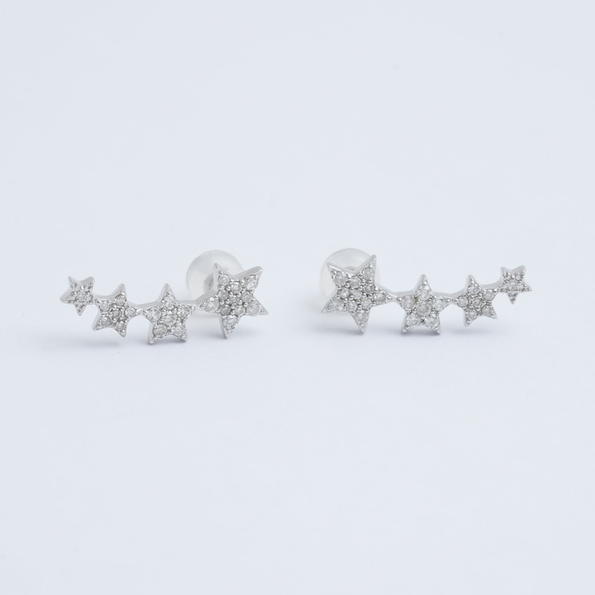 スター ダイヤモンド ピアス – 18Kホワイトゴールド、0.36カラット