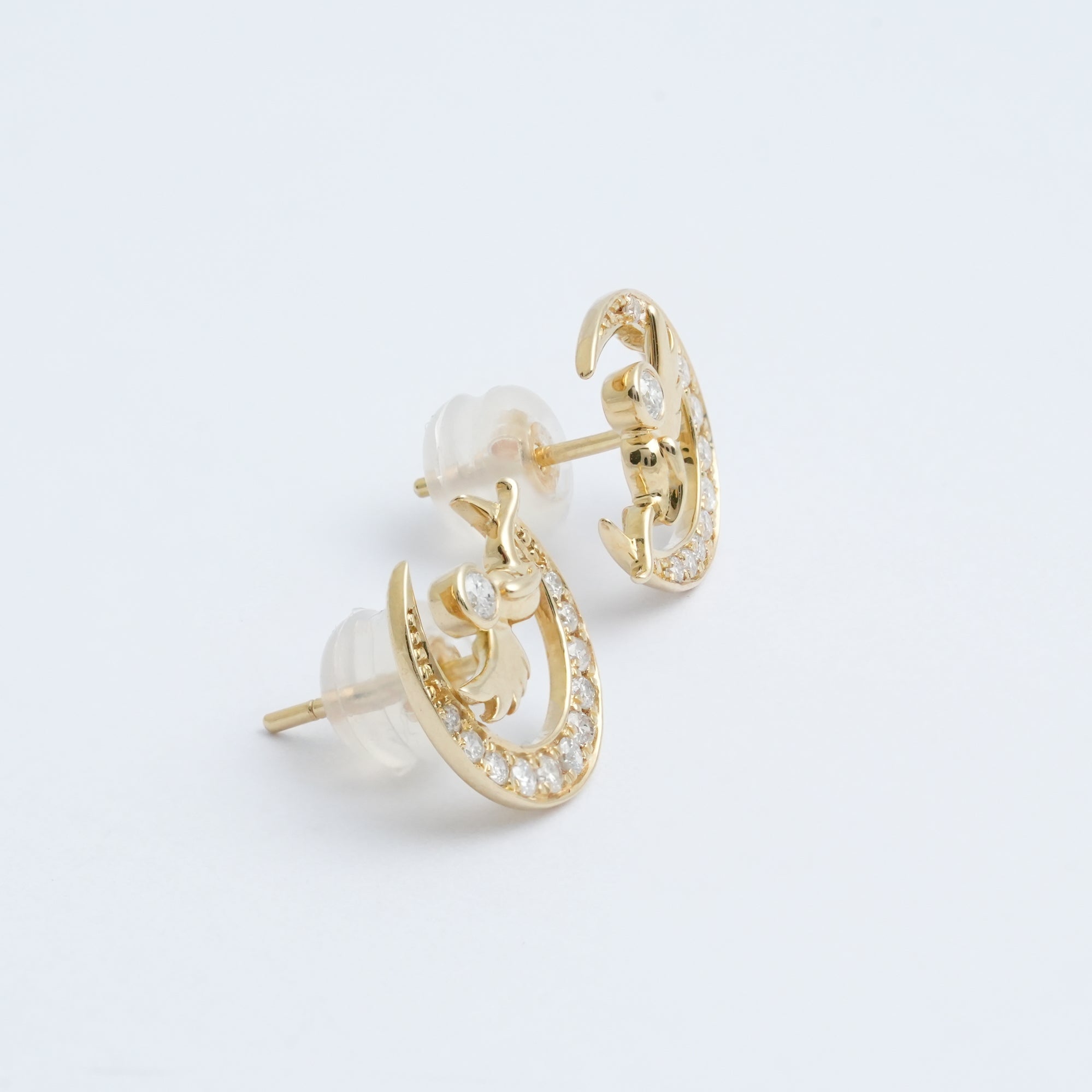 エンジェル ダイヤモンド ピアス – 18Kイエローゴールド、0.20カラット