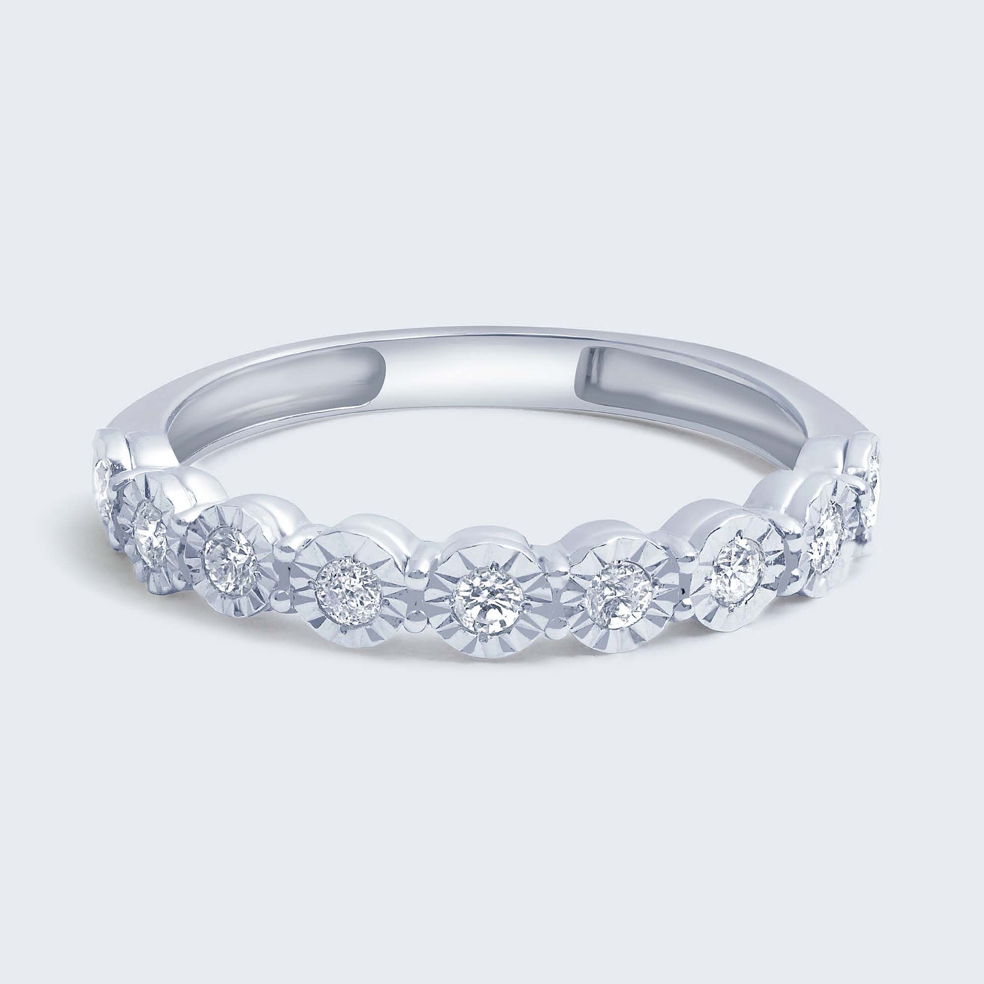 ミラクルプレート ダイヤモンドリング - K18WG、0.20カラット