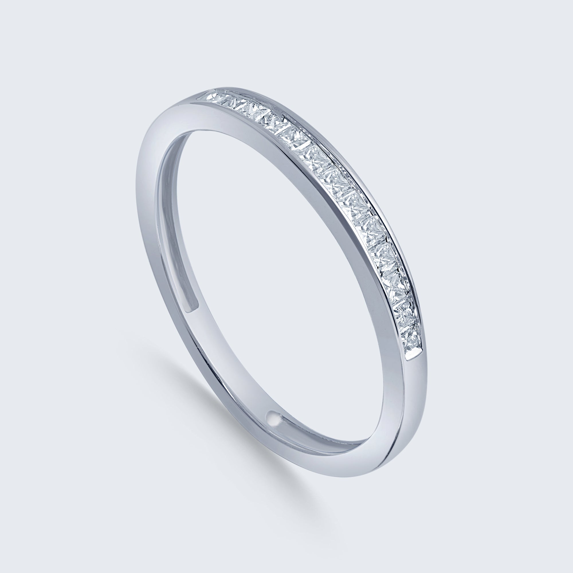 ハーフエタニティダイヤモンドリング - K18WG、0.20カラット