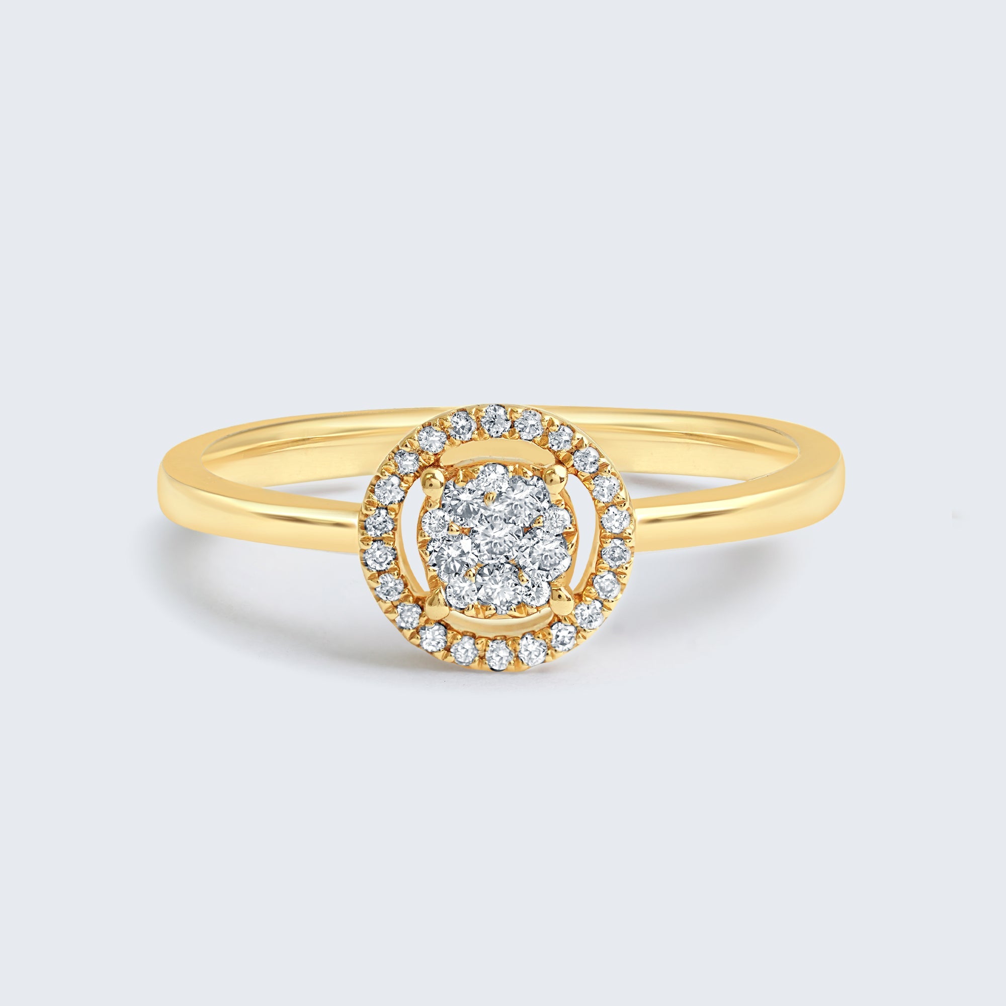 ラウンドダイヤモンドリング – K18YG、0.15カラット