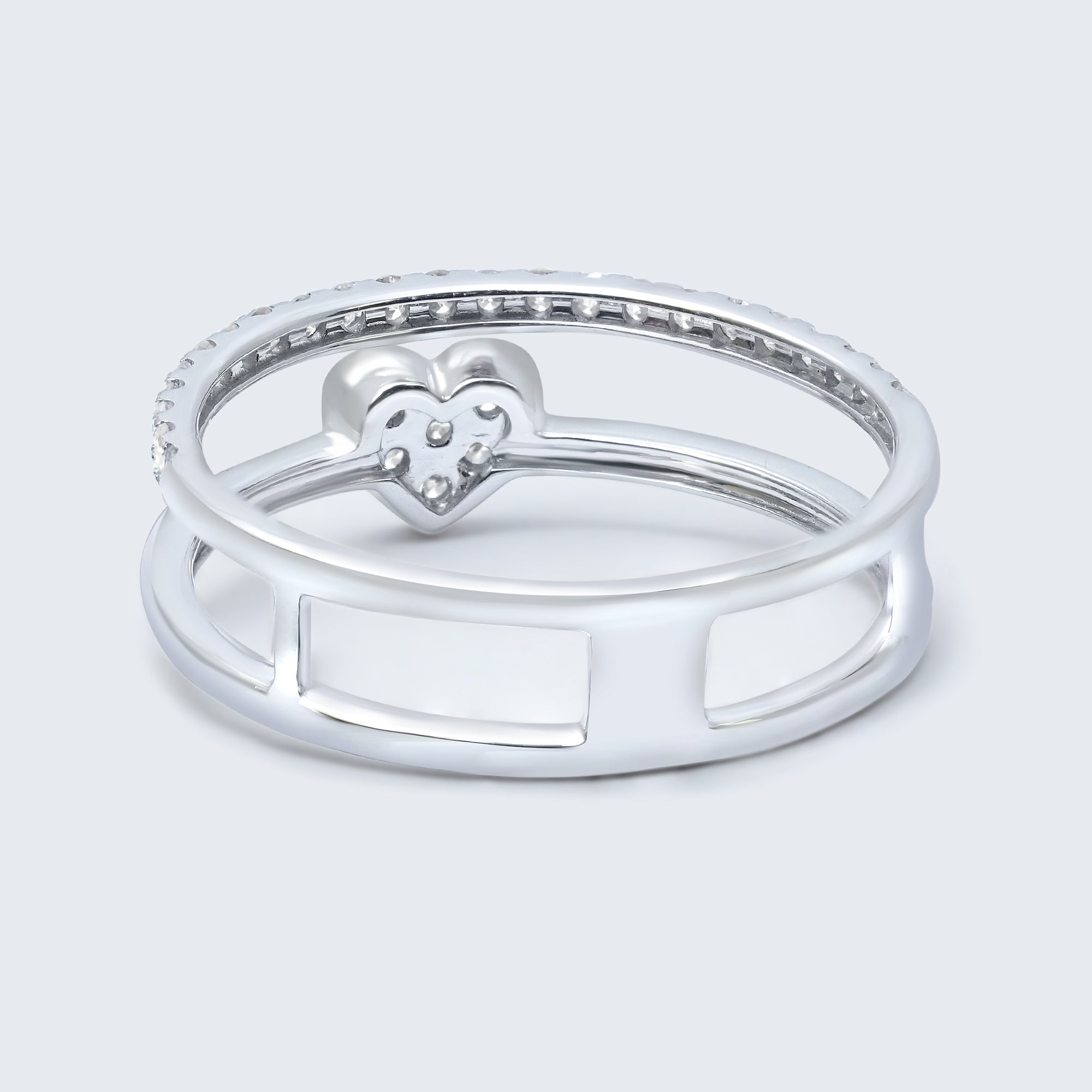 ハートフュージョンダイヤモンドリング - K18WG、0.25カラット