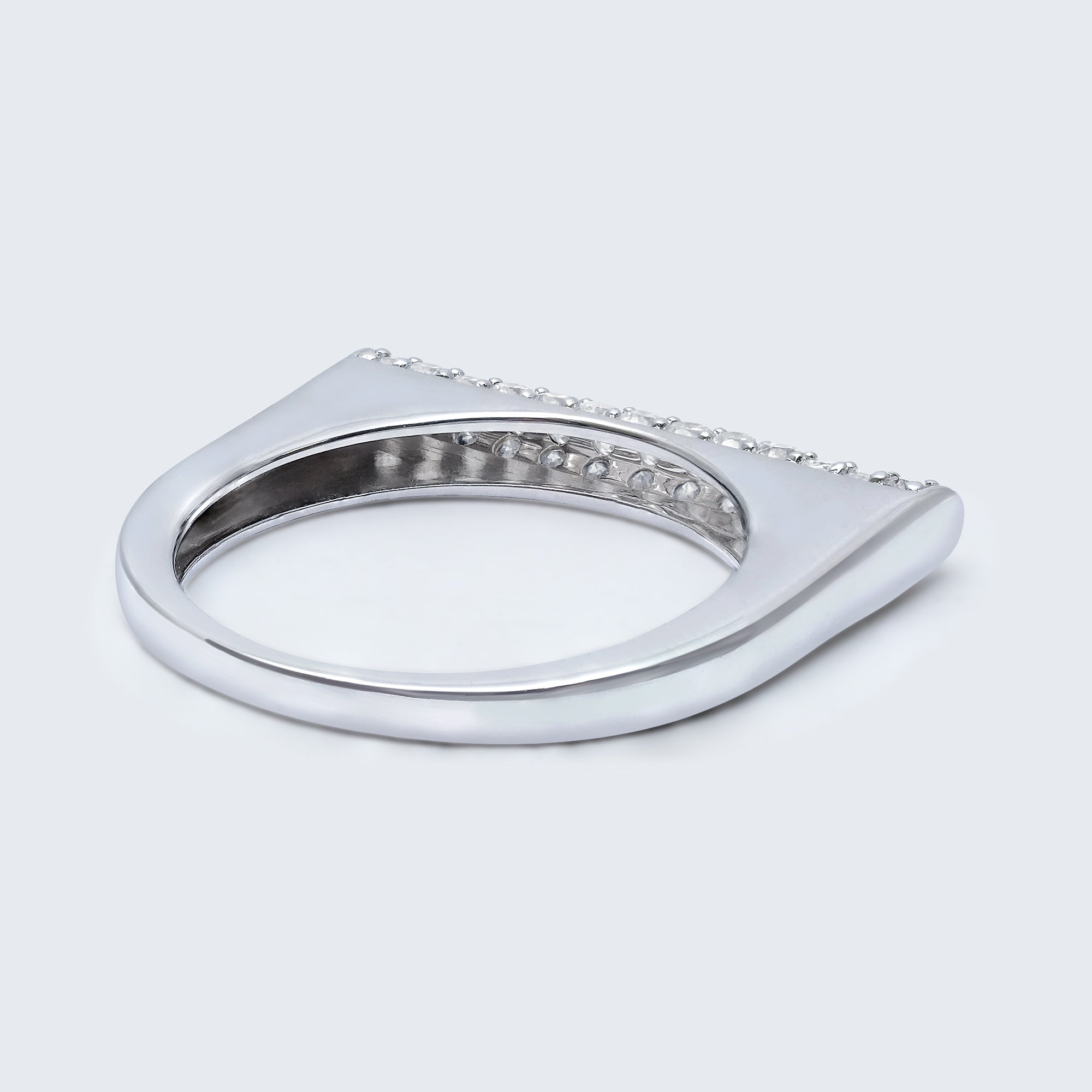 バーダイヤモンドリング - K18WG、0.50カラット