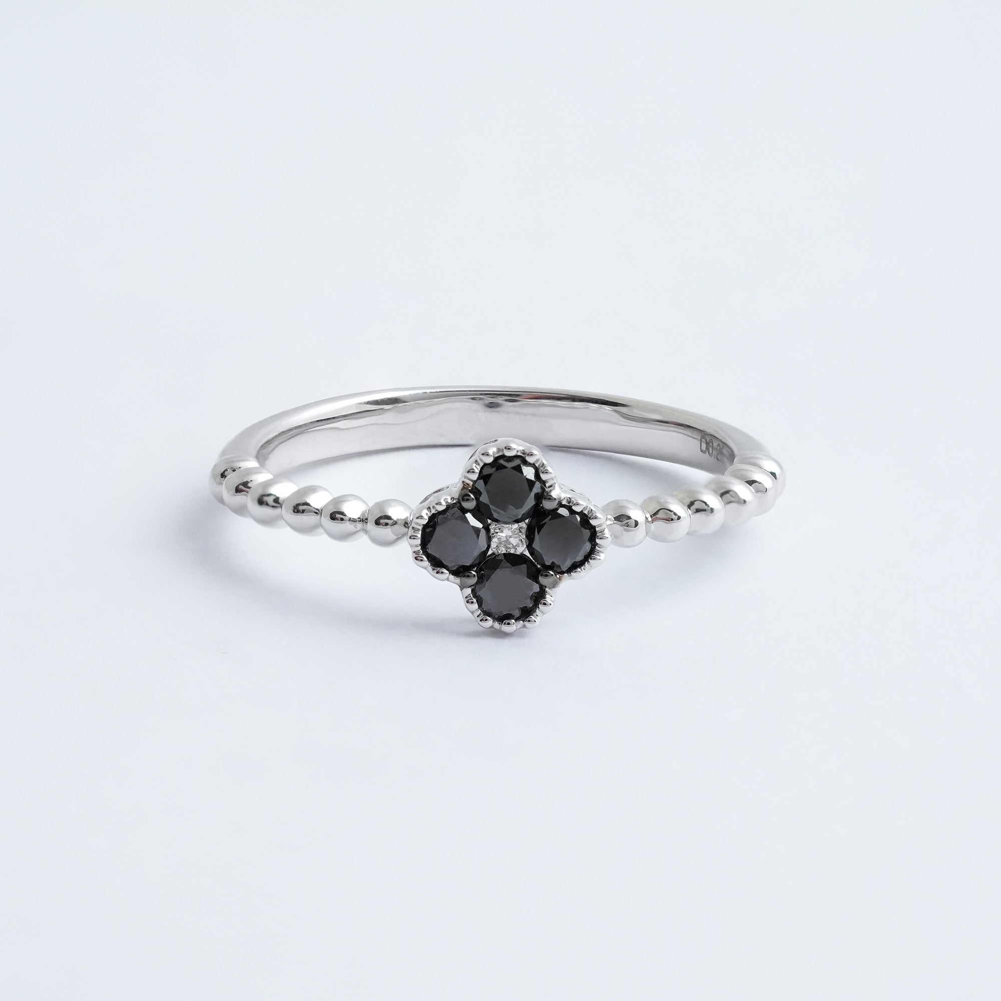 K18WG 0.25ct ブラックダイヤリング