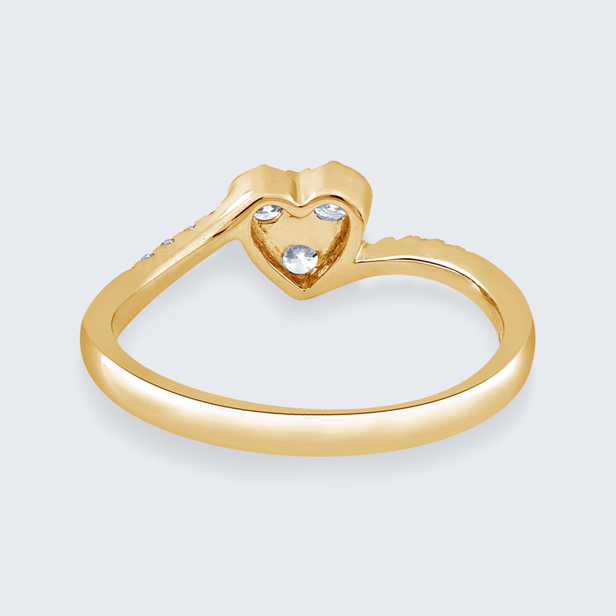 ハートモチーフダイヤモンドリング – K18YG / WG、0.35カラット