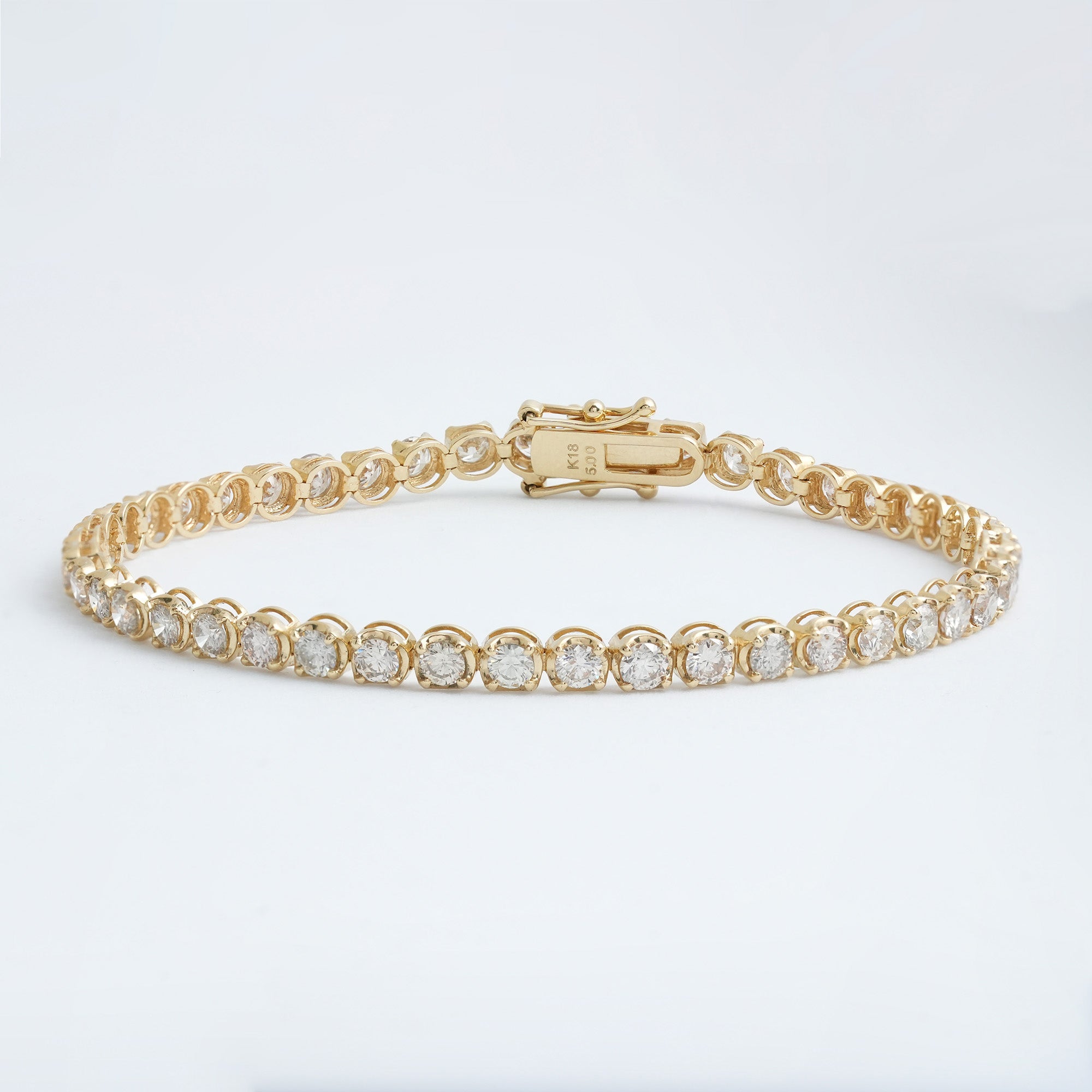 K18 5.0ct ダイヤモンド テニス ブレスレット