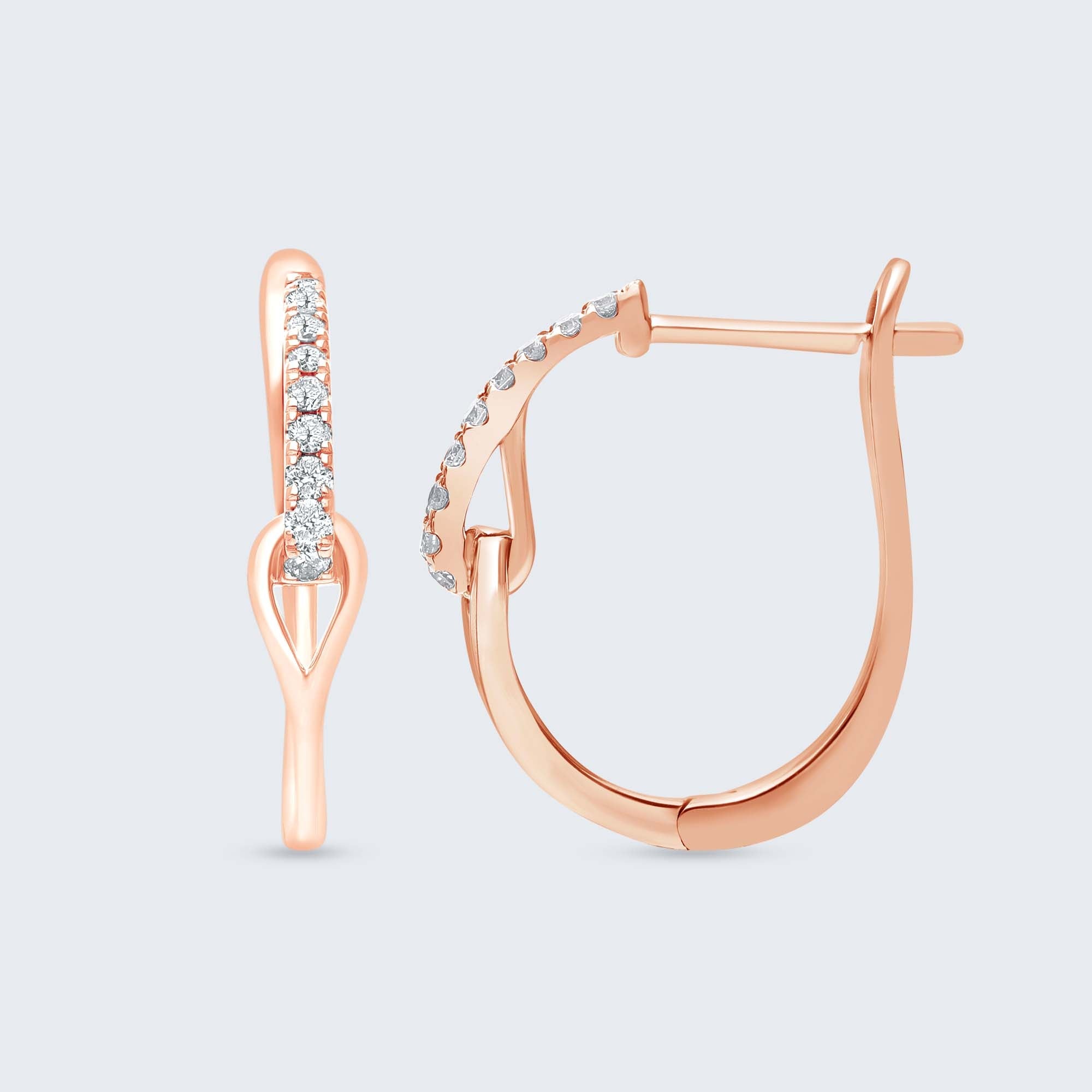 ダイヤモンド フープ ピアス – K18 WG/YG/PG, 0.12カラット