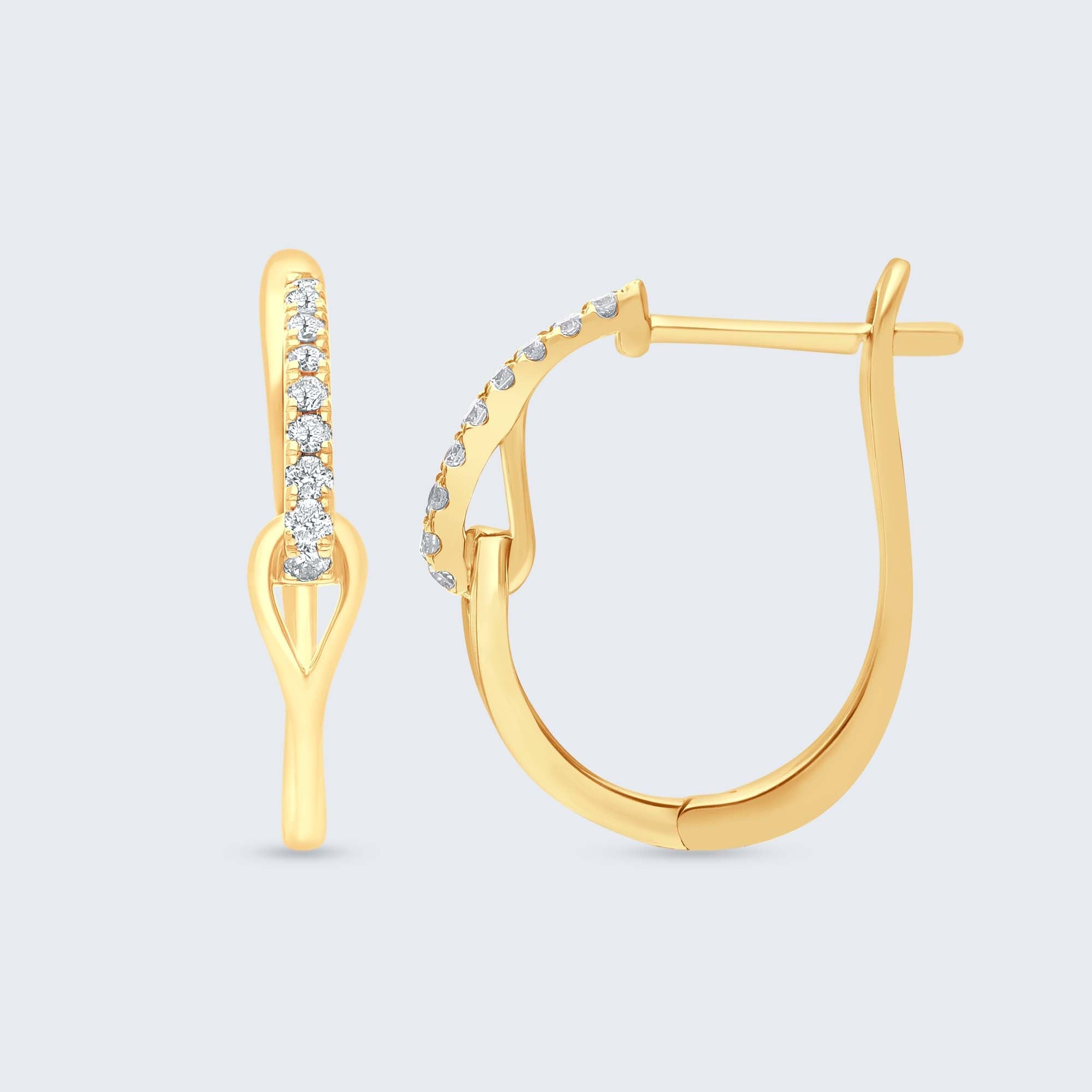 ダイヤモンド フープ ピアス – K18 WG/YG/PG, 0.12カラット