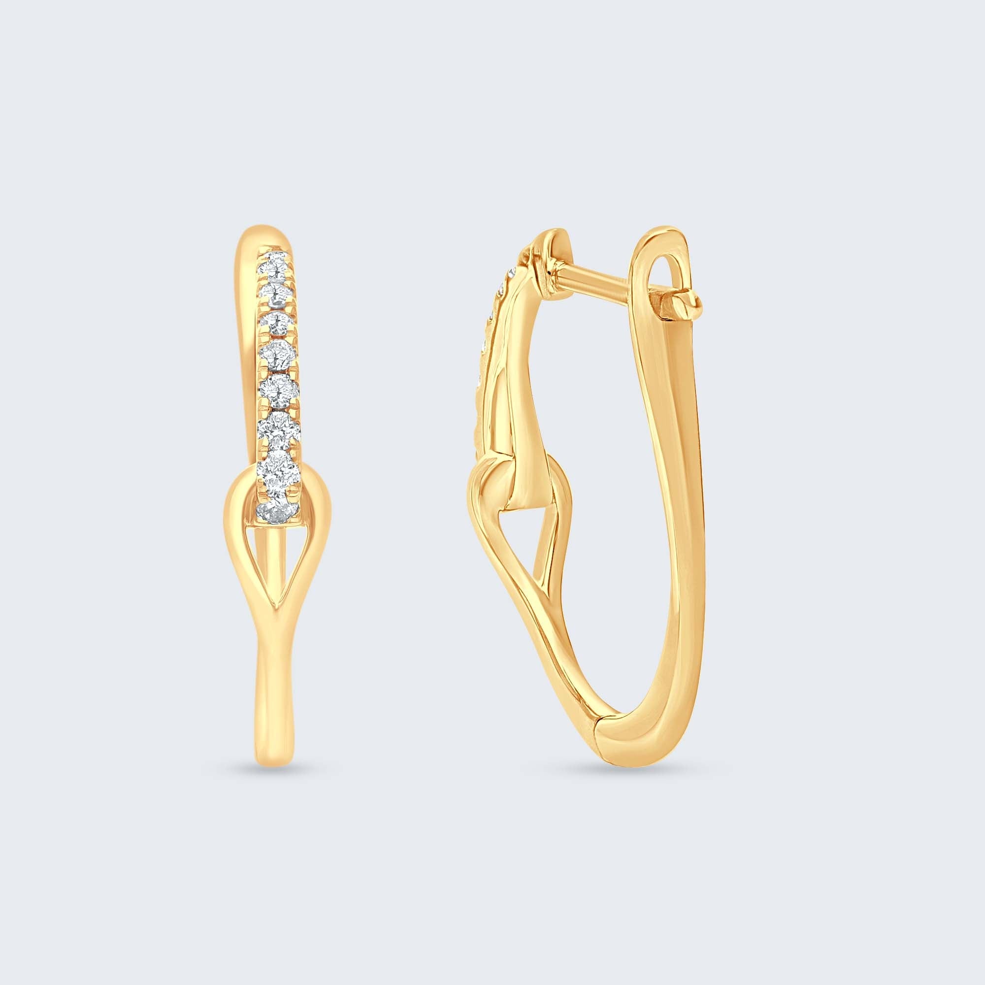 ダイヤモンド フープ ピアス – K18 WG/YG/PG, 0.12カラット