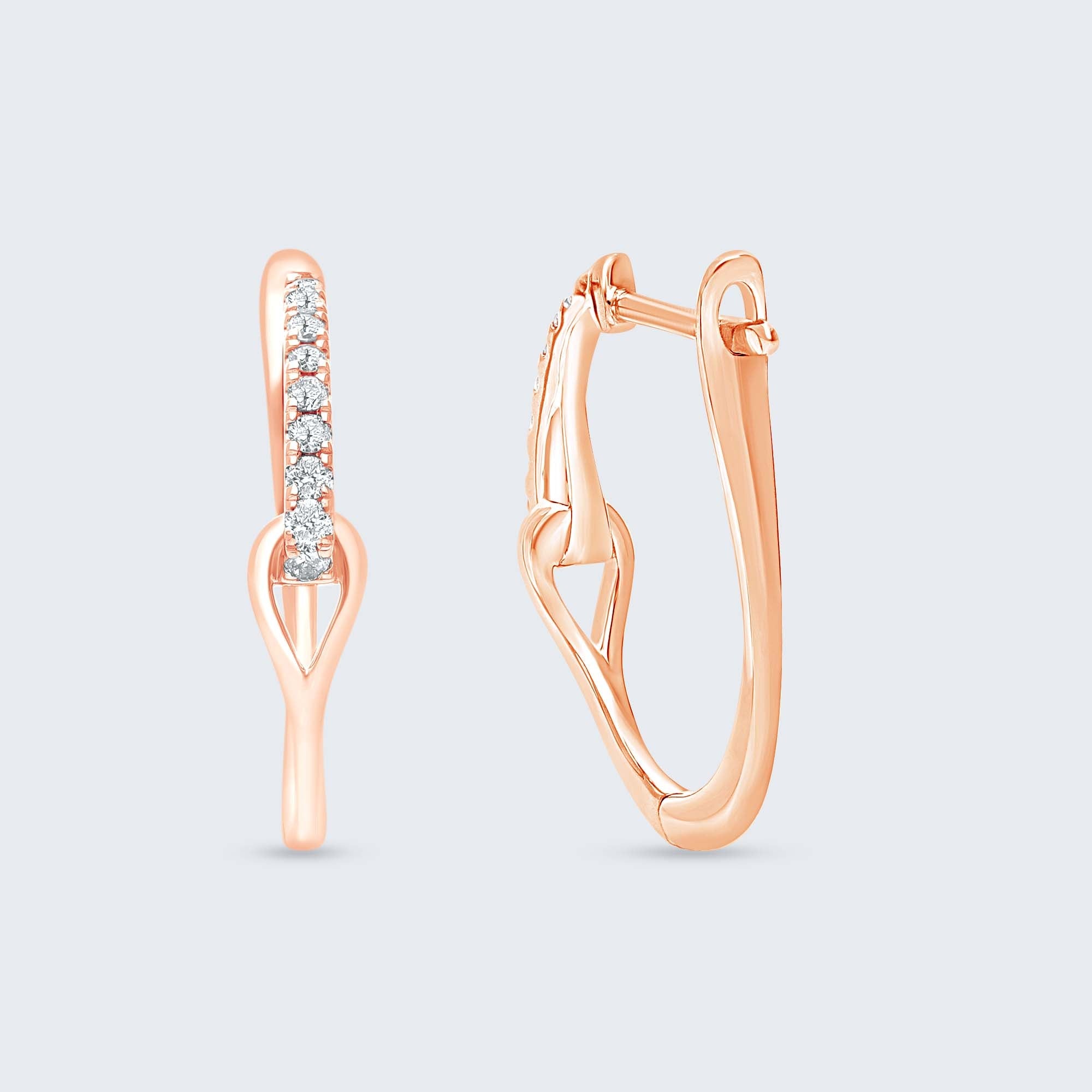 ダイヤモンド フープ ピアス – K18 WG/YG/PG, 0.12カラット