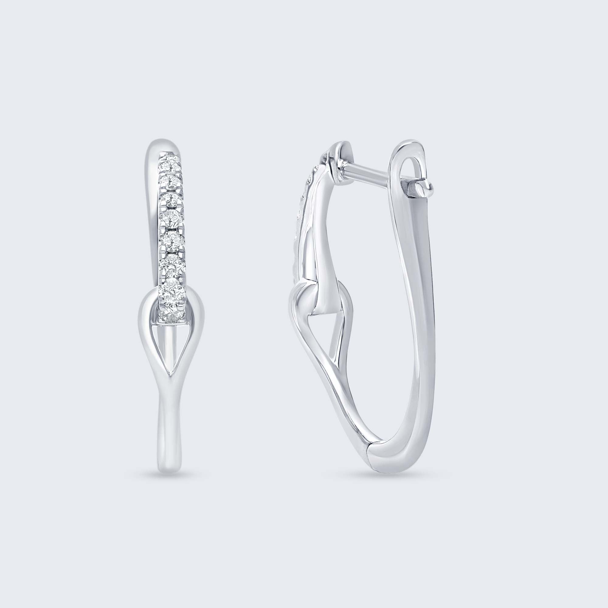 ダイヤモンド フープ ピアス – K18 WG/YG/PG, 0.12カラット