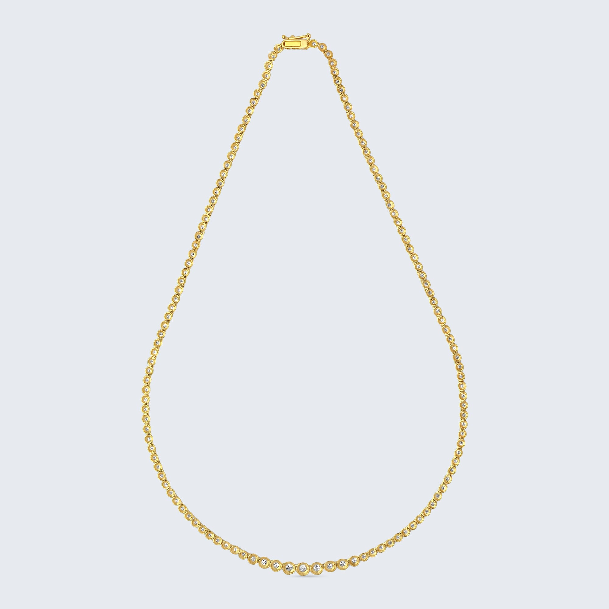 ダイヤモンド テニスネックレス – K18YG、3.0カラット