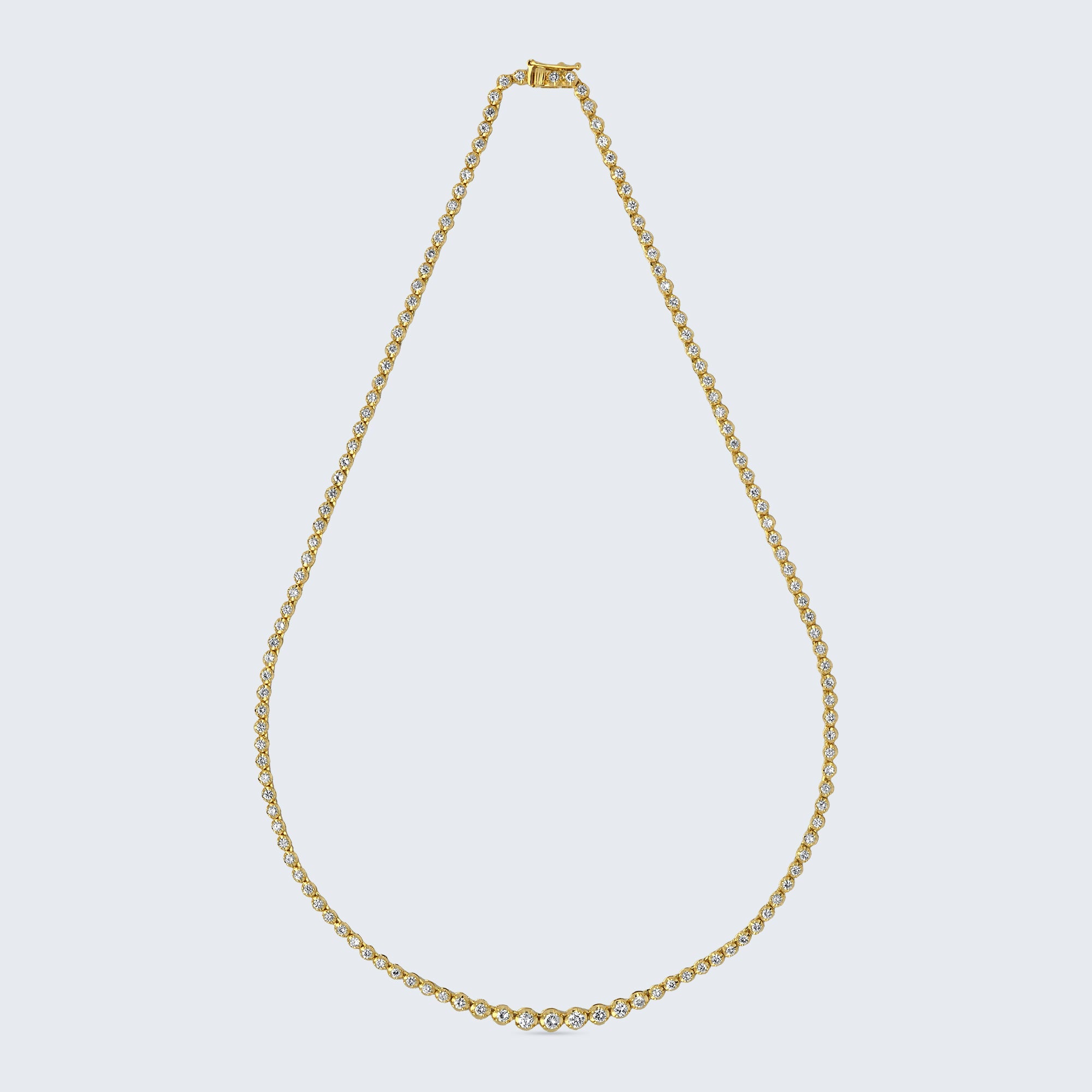 ダイヤモンド テニスネックレス – K18YG、3.0カラット