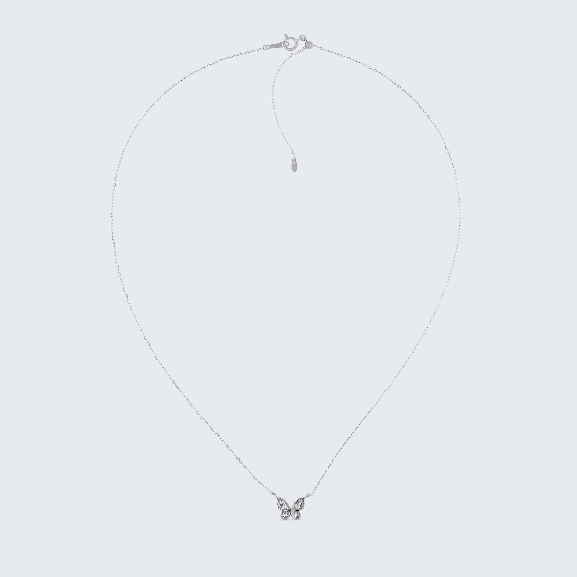 バタフライ ダイヤモンドペンダント – K18YG / WG / PG、0.11カラット