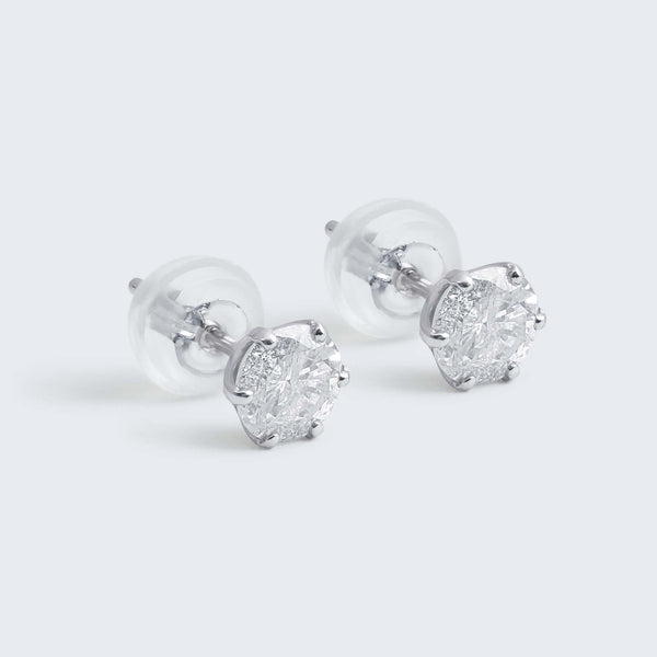 Pt 0.7ct ダイヤソリティアピアス