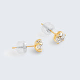 K18YG 1.0ctダイヤソリティアスタッドピアス