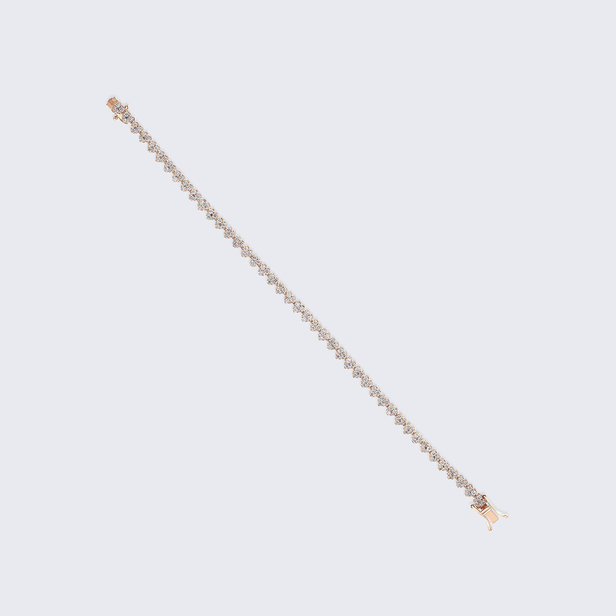 ハートライン ダイヤモンドブレスレット – 18Kゴールド、3.10カラット