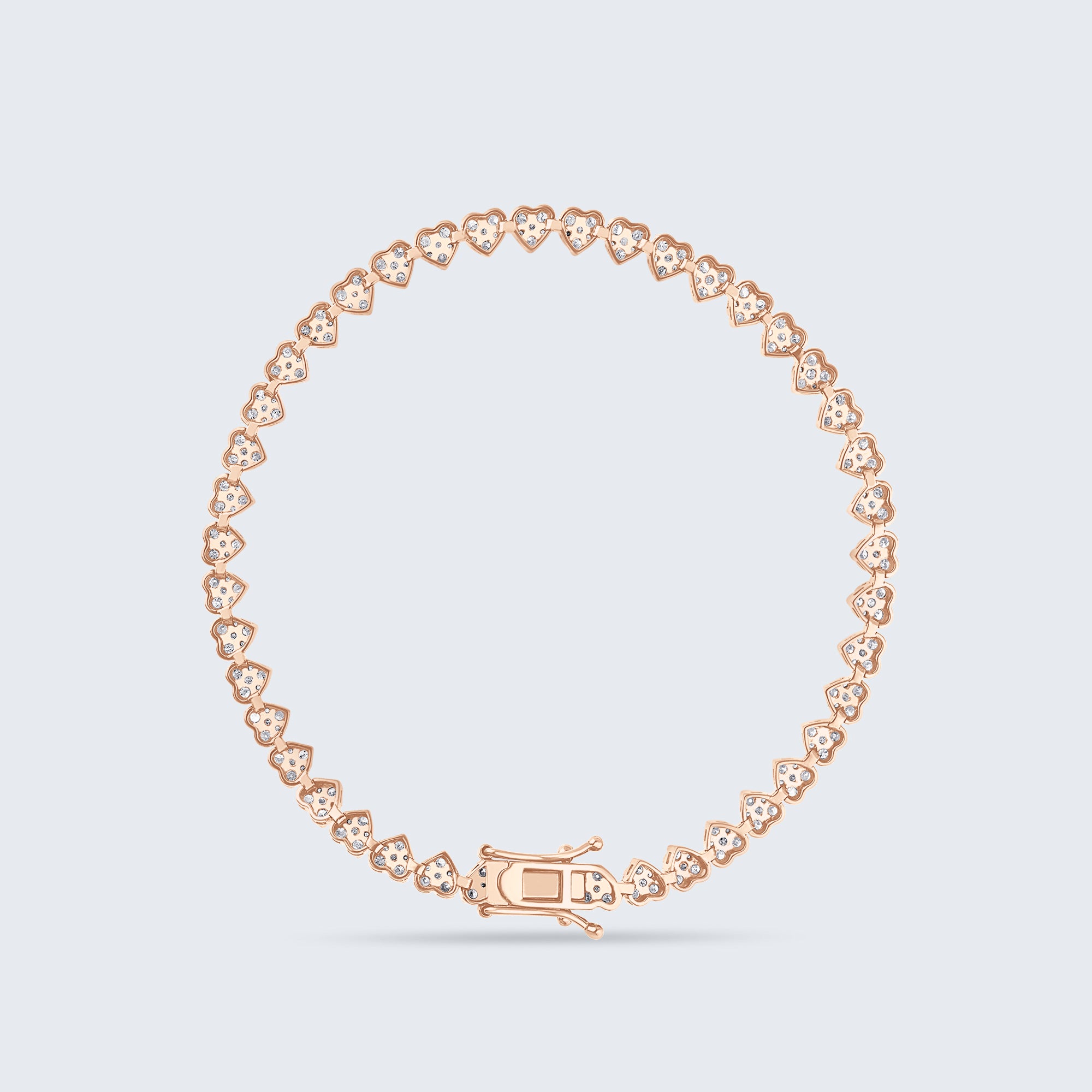 ハートライン ダイヤモンドブレスレット – 18Kゴールド、3.10カラット