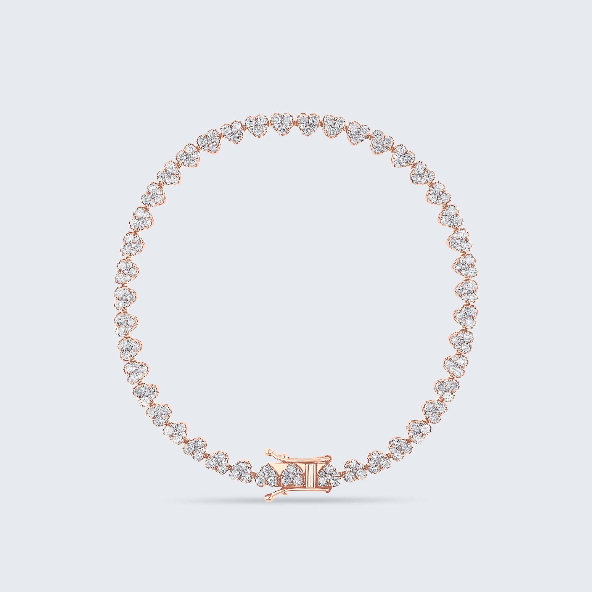 ハートライン ダイヤモンドブレスレット – 18Kゴールド、3.10カラット