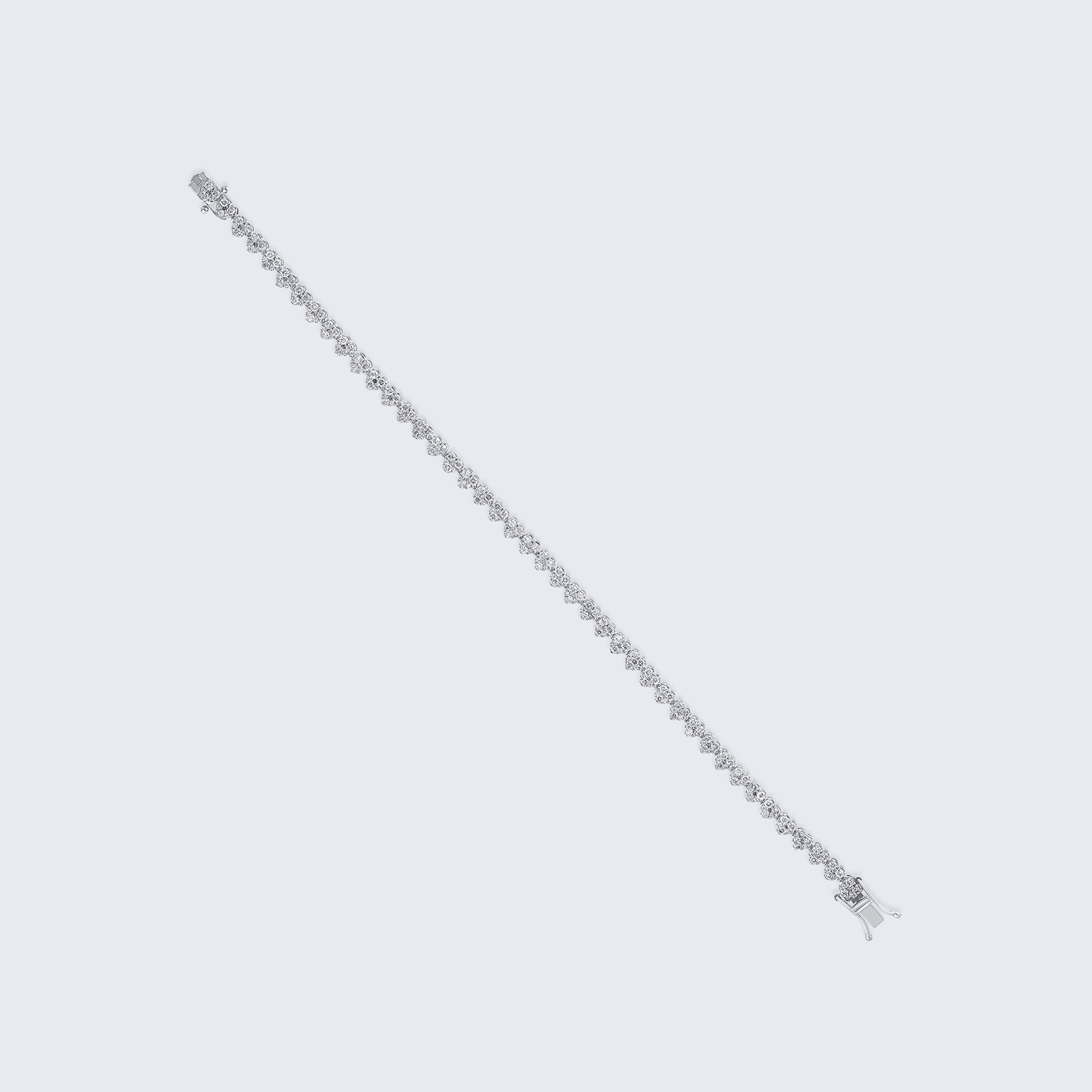 ハートライン ダイヤモンドブレスレット – 18Kゴールド、3.10カラット