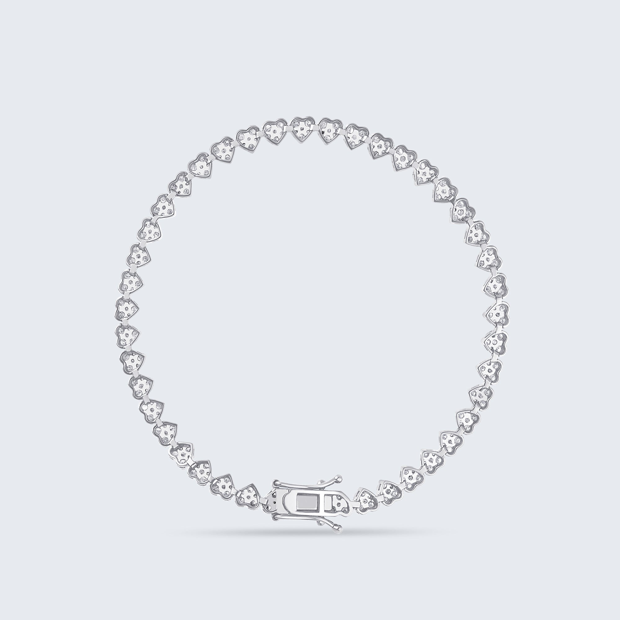 ハートライン ダイヤモンドブレスレット – 18Kゴールド、3.10カラット