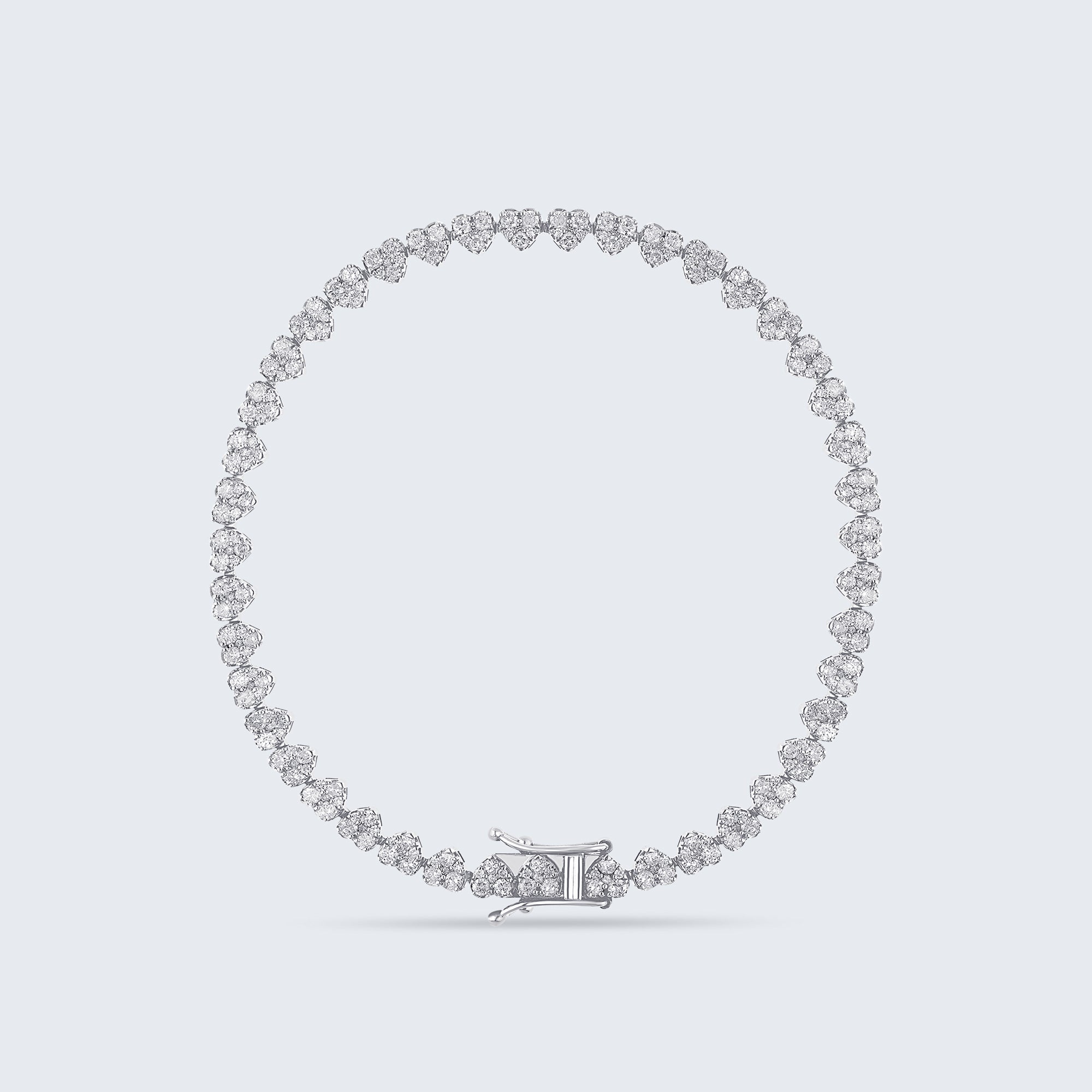 ハートライン ダイヤモンドブレスレット – 18Kゴールド、3.10カラット