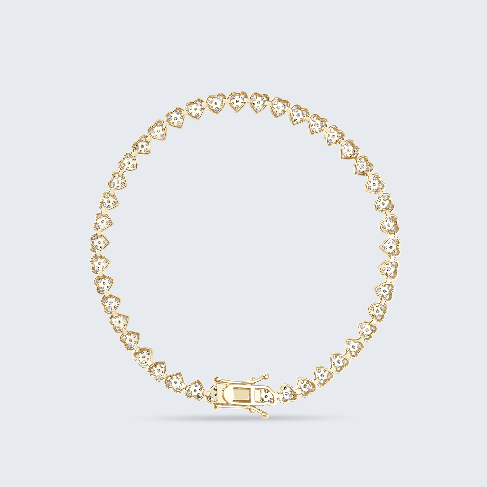 ハートライン ダイヤモンドブレスレット – 18Kゴールド、3.10カラット