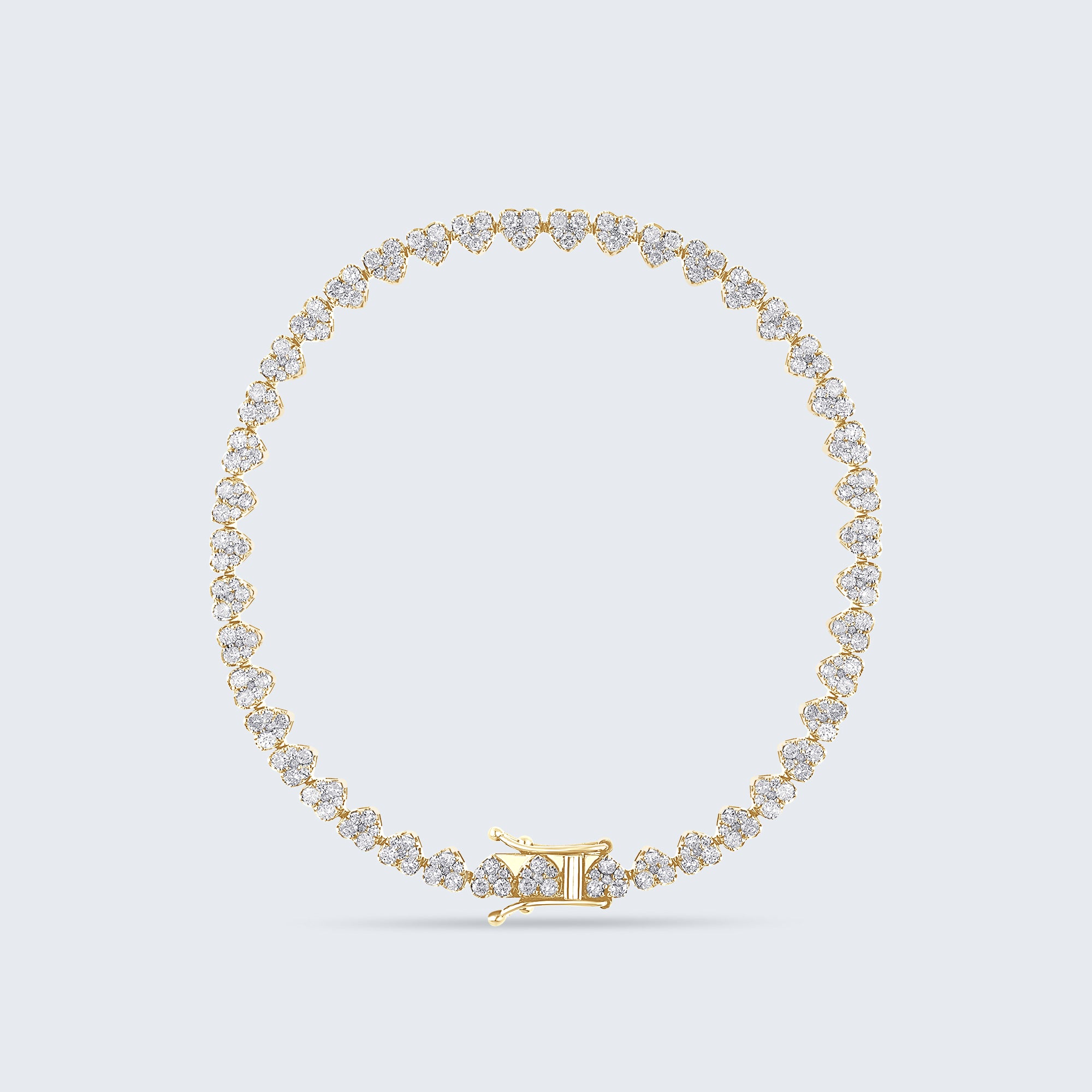 ハートライン ダイヤモンドブレスレット – 18Kゴールド、3.10カラット