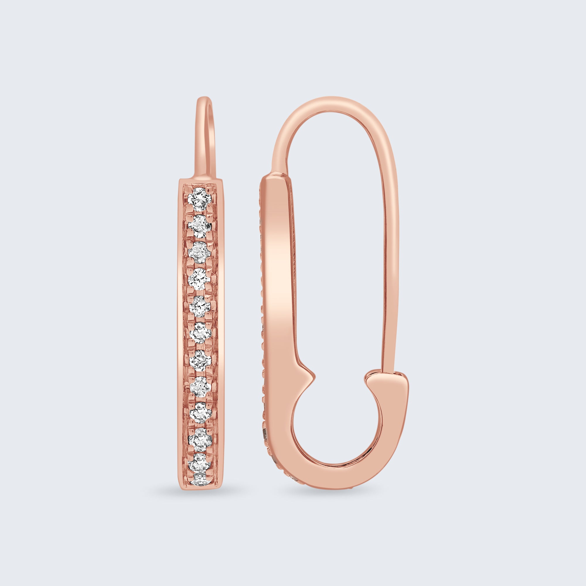 セーフティピン ダイヤモンド イヤリング – 18Kゴールド、0.16カラット