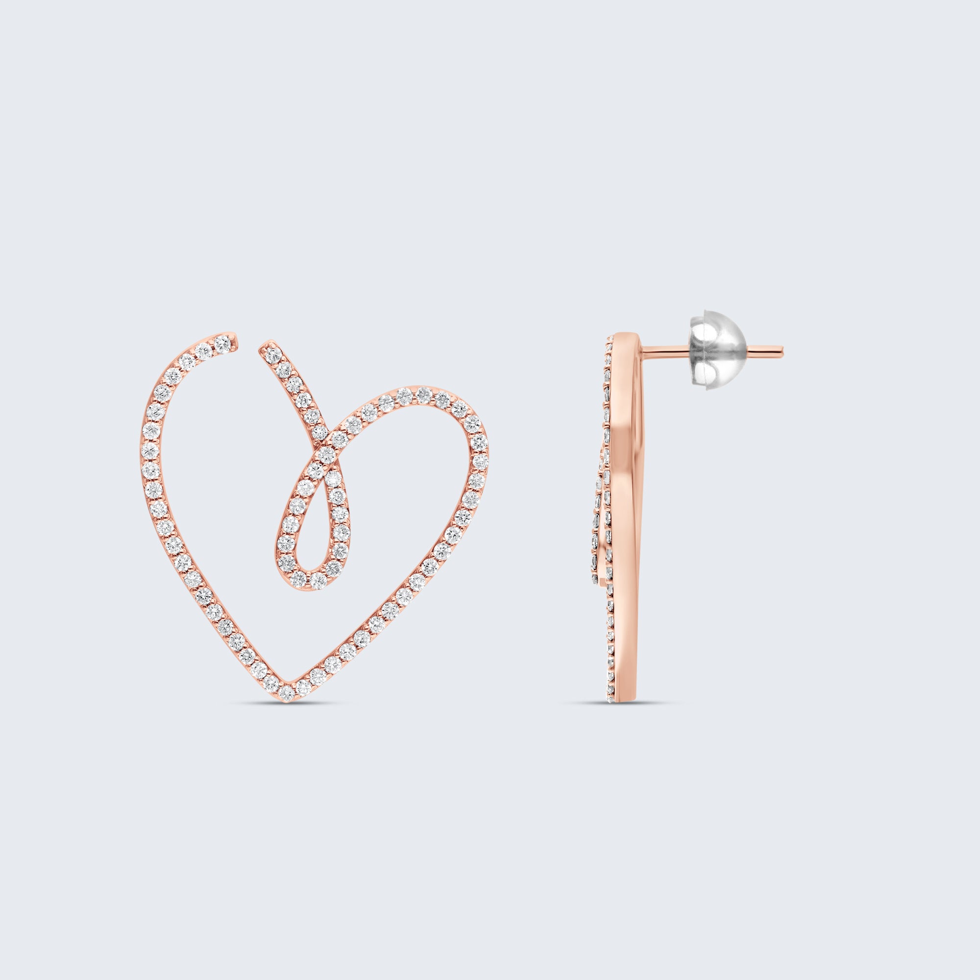 エンジェルハート ダイヤモンド イヤリング – 18Kゴールド、1.0カラット