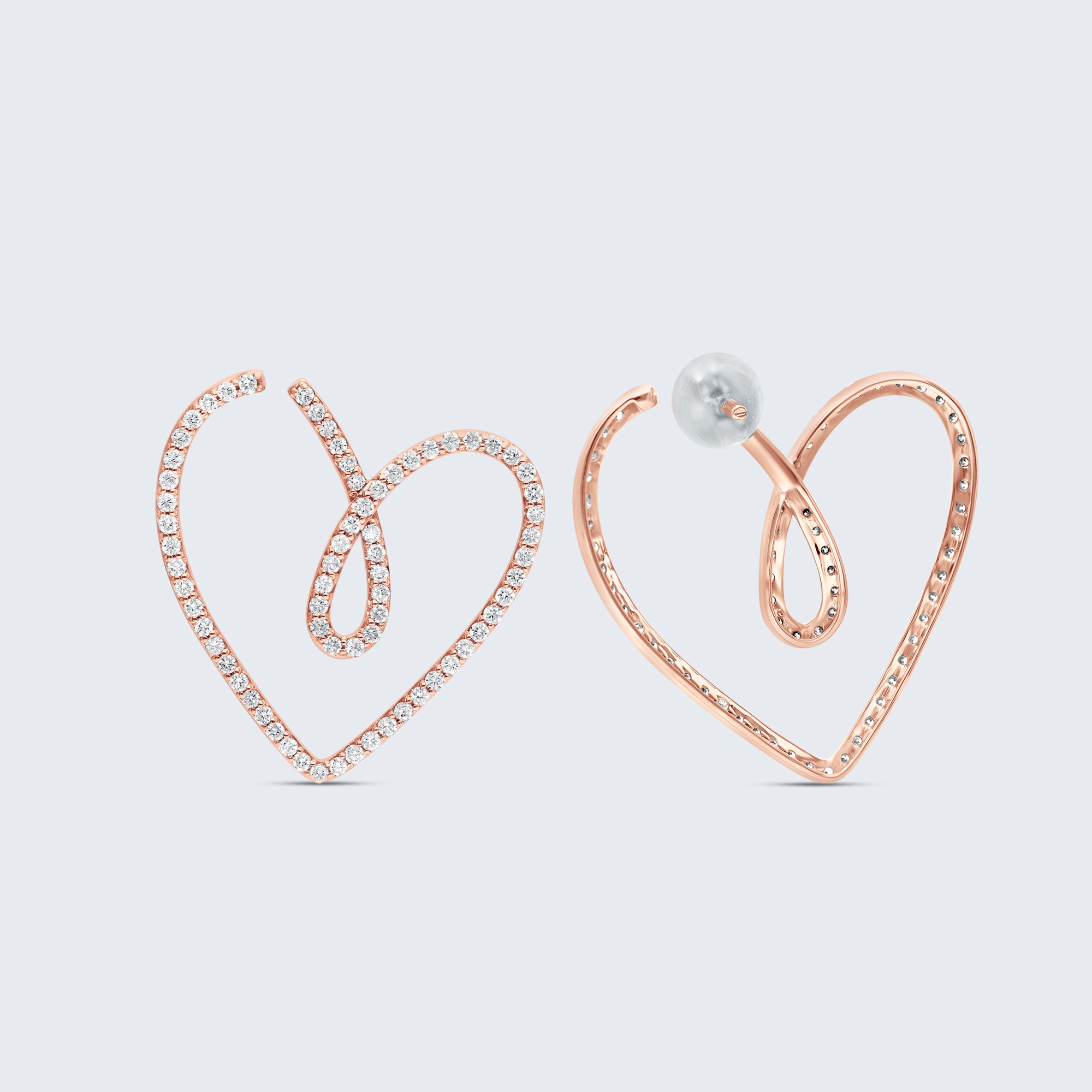 エンジェルハート ダイヤモンド イヤリング – 18Kゴールド、1.0カラット