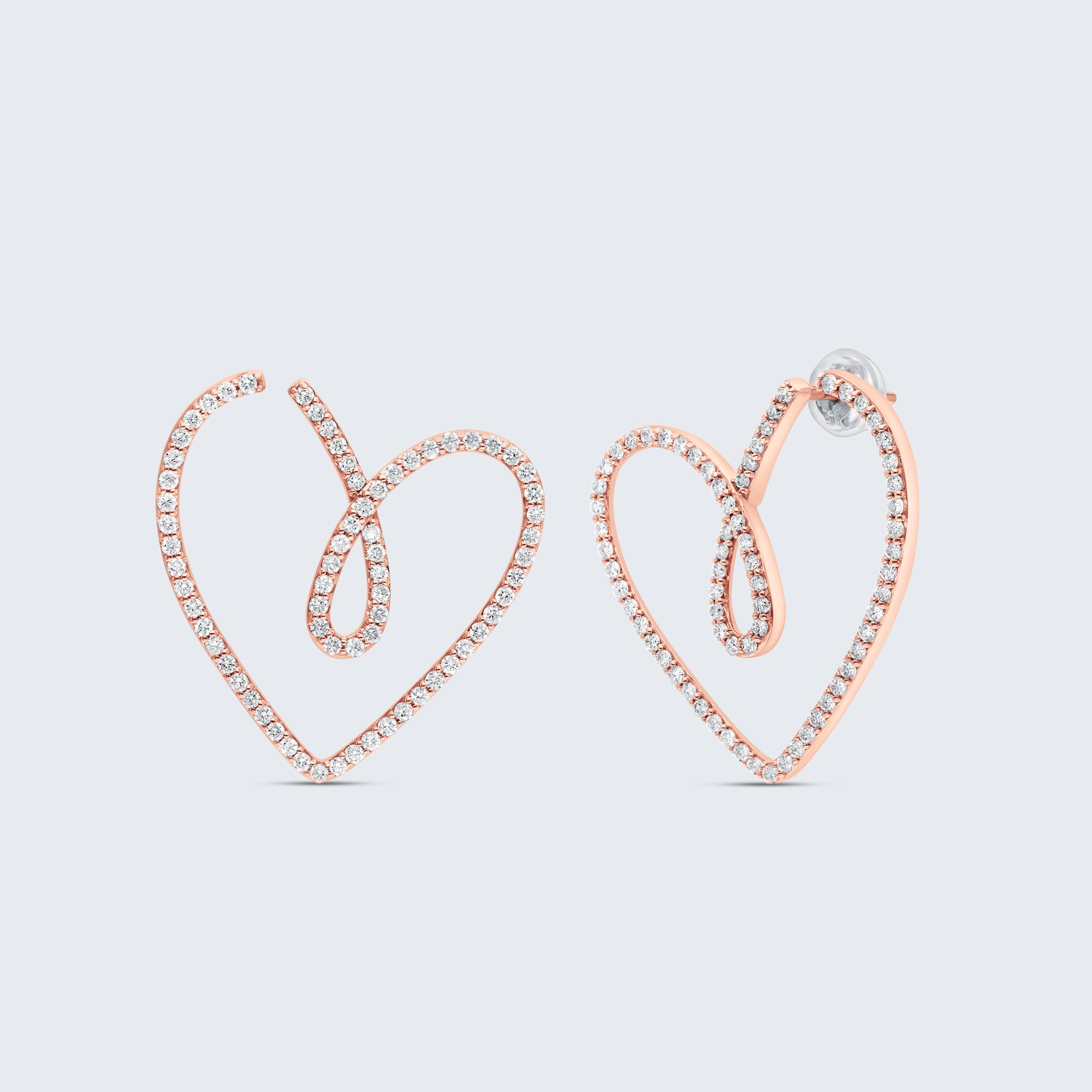 エンジェルハート ダイヤモンド イヤリング – 18Kゴールド、1.0カラット