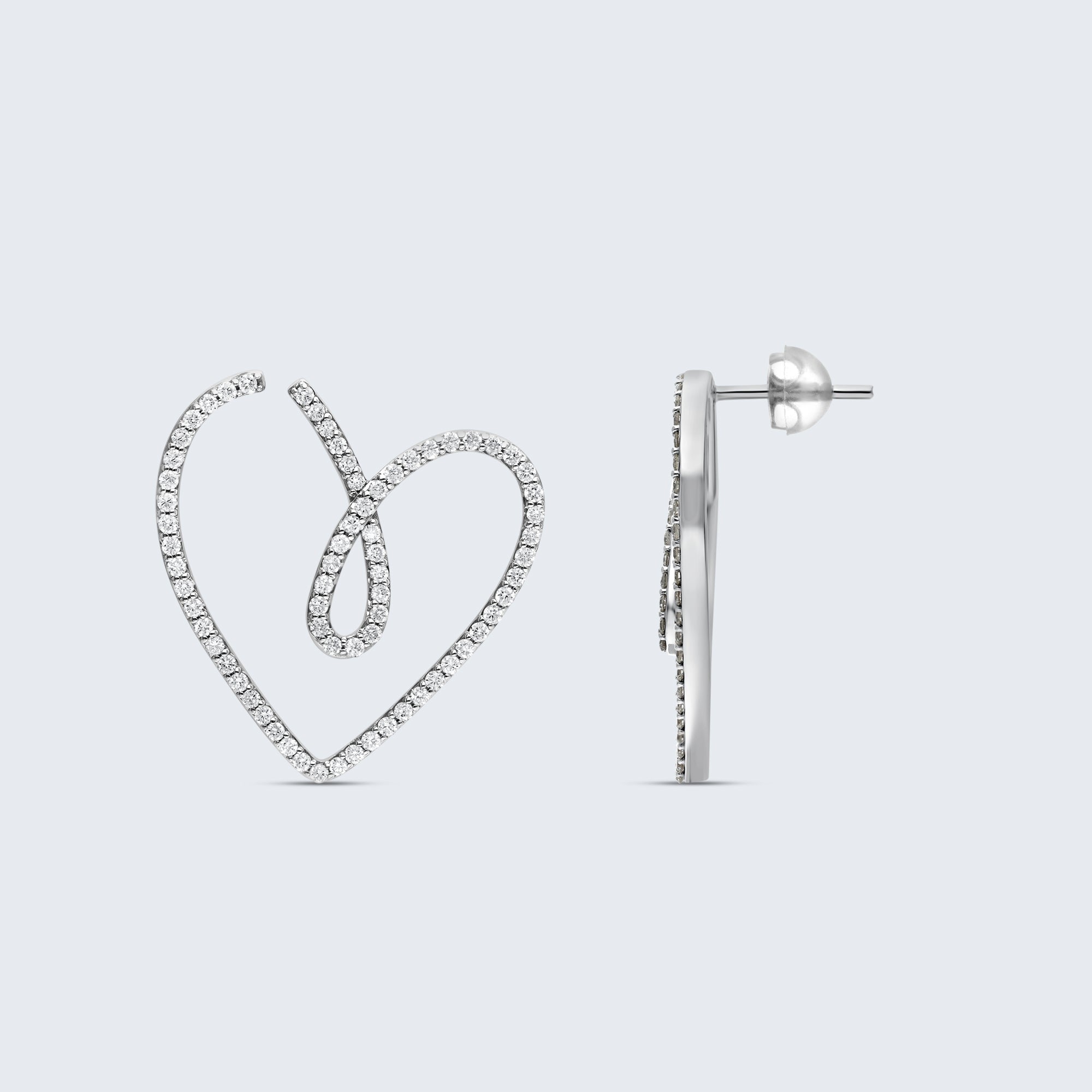 エンジェルハート ダイヤモンド イヤリング – 18Kゴールド、1.0カラット