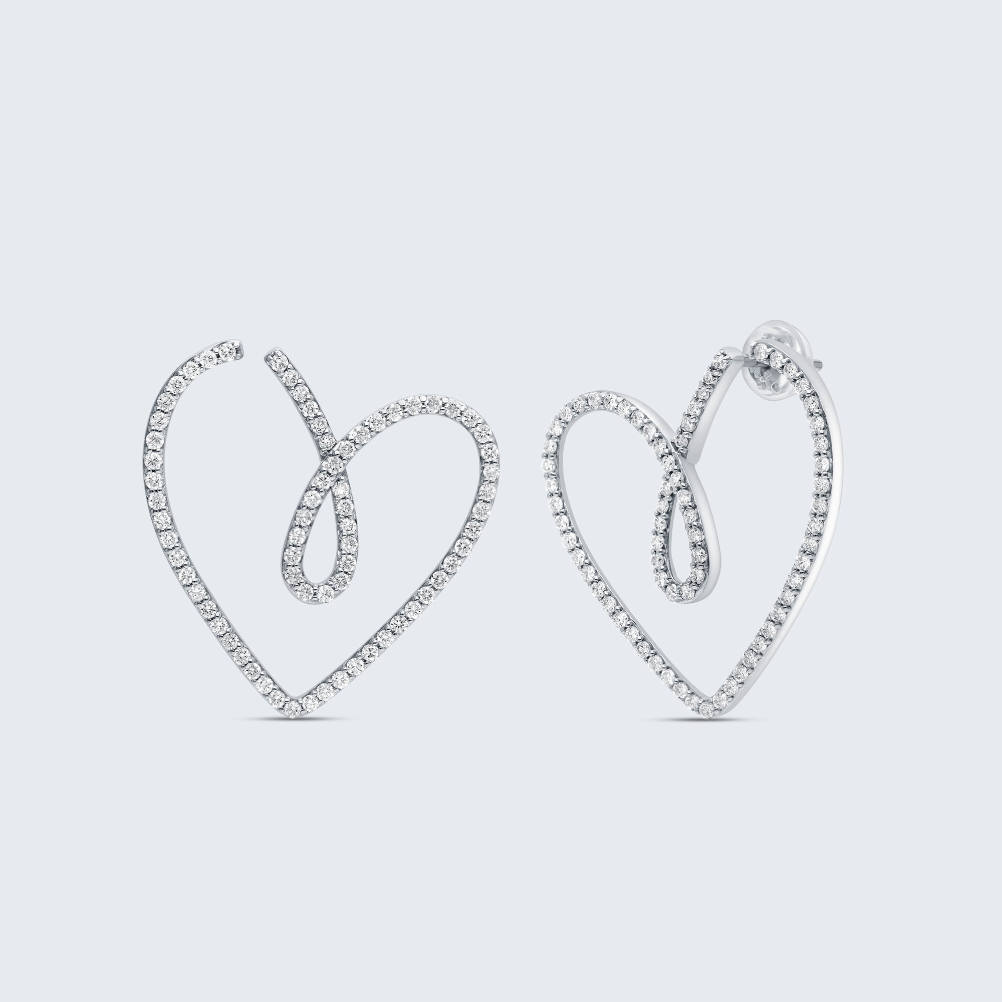 エンジェルハート ダイヤモンド イヤリング – 18Kゴールド、1.0カラット