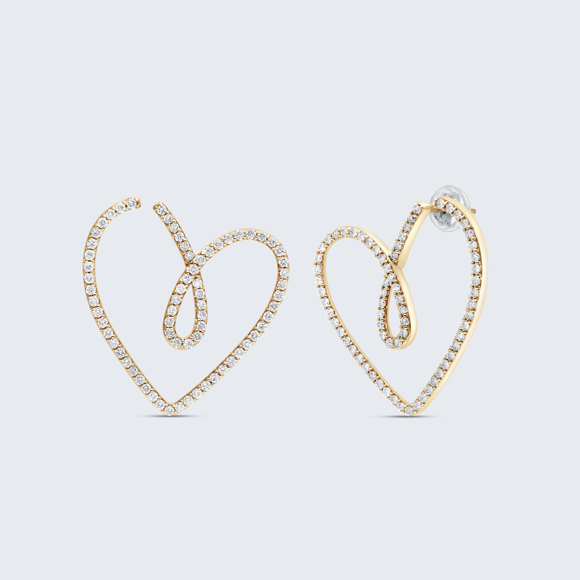 エンジェルハート ダイヤモンド イヤリング – 18Kゴールド、1.0カラット